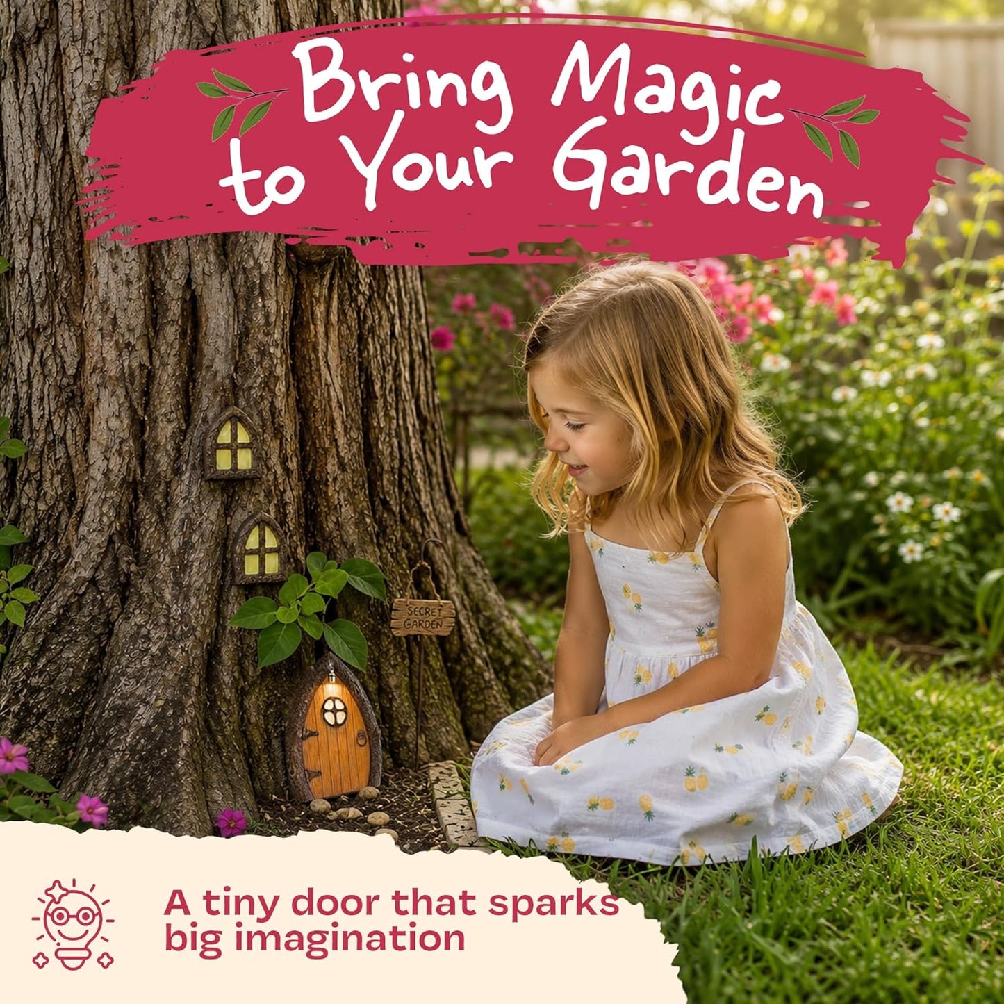 Wall and Trees Outdoor / Fairy Door and 2 Windows