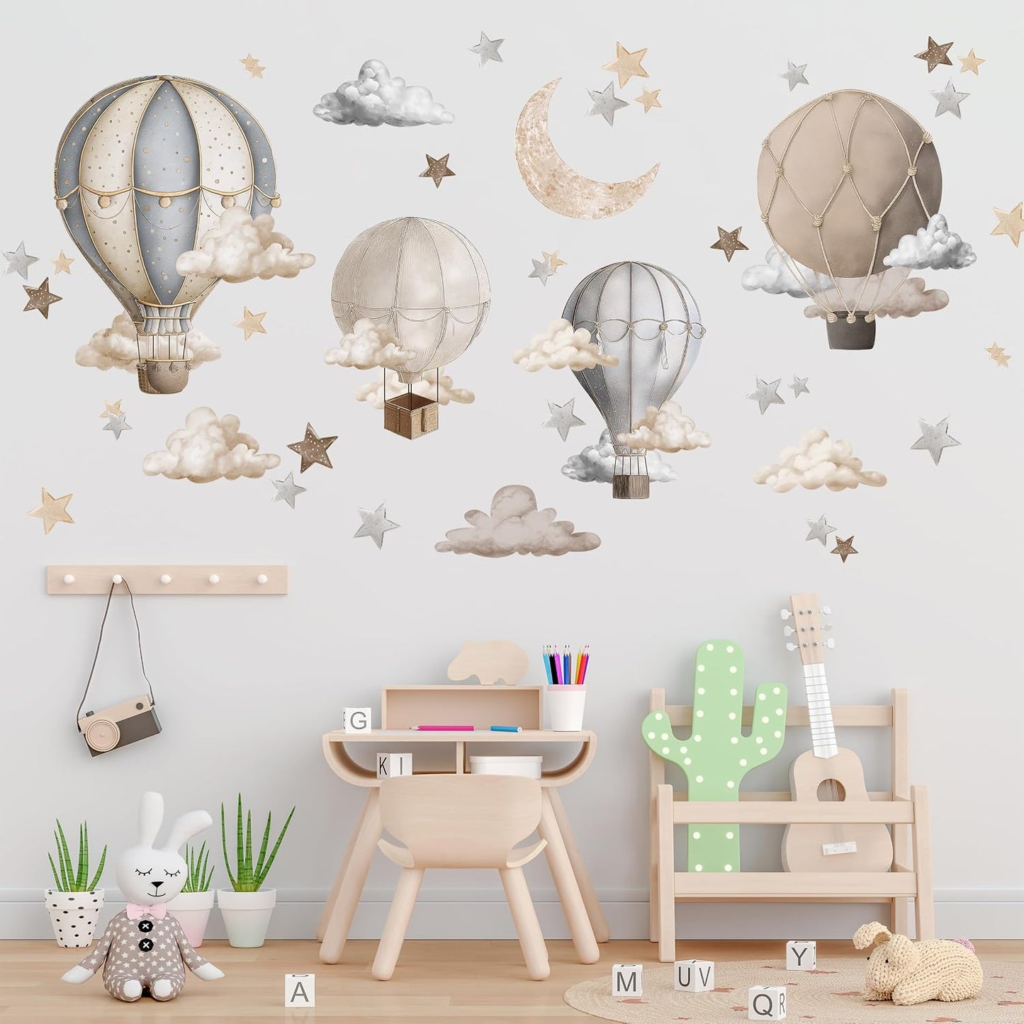 Dreamy Hot Air Balloon and Star Wall Decals / Hot Air Balloon Wall Decals