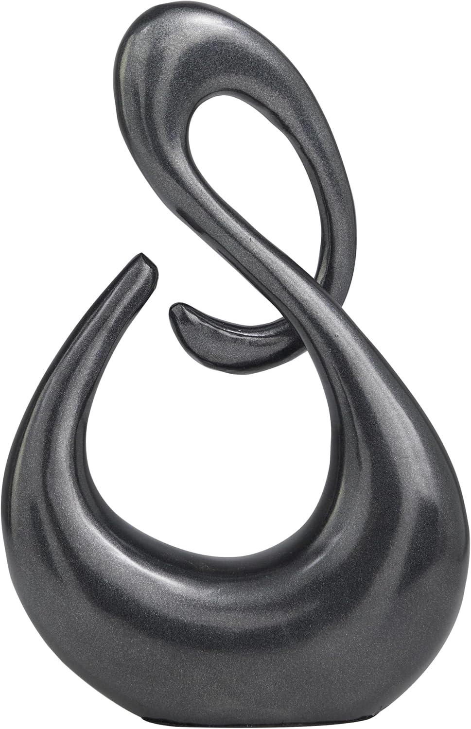 Aluminum Metal Abstract Decorative Sculpture Swirl Home Decor Statue / Dark Gray / 7 x 3 x 12