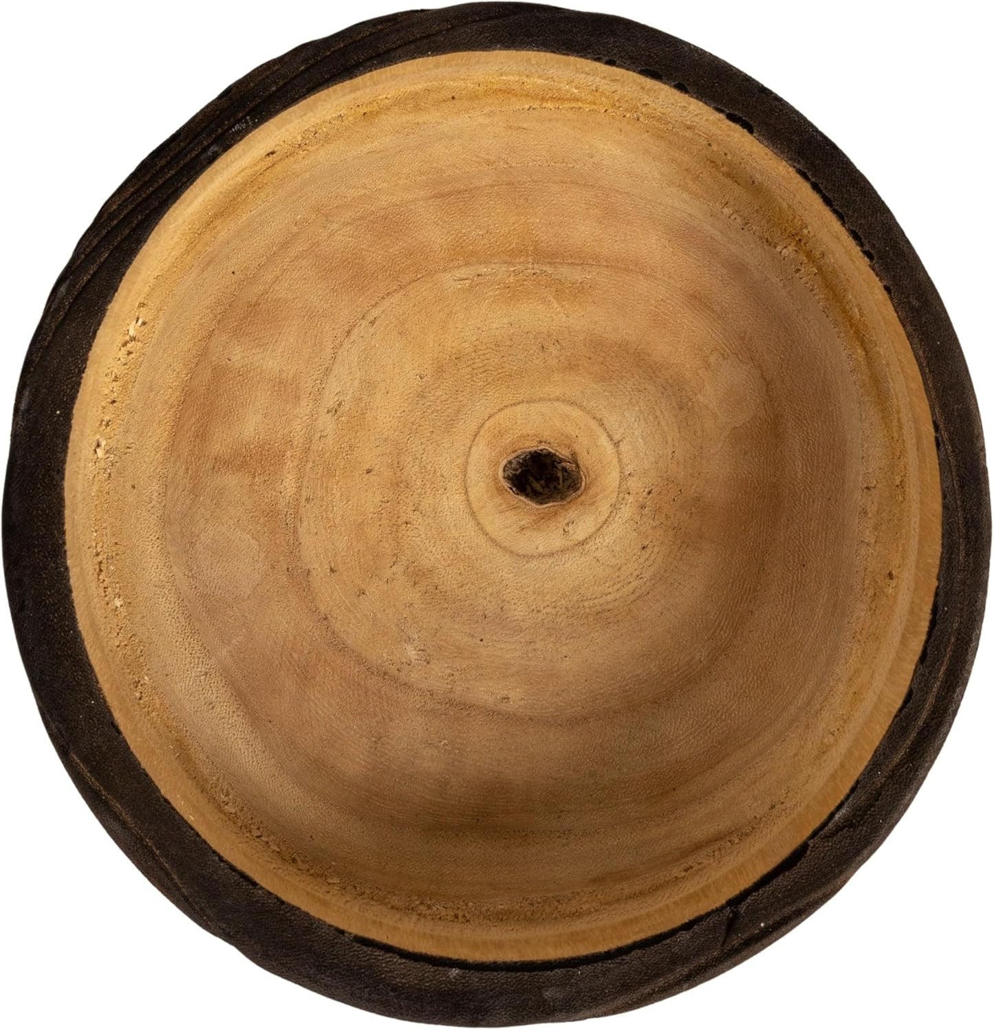 Round Paulownia Wood Decorative Bowl / Brown