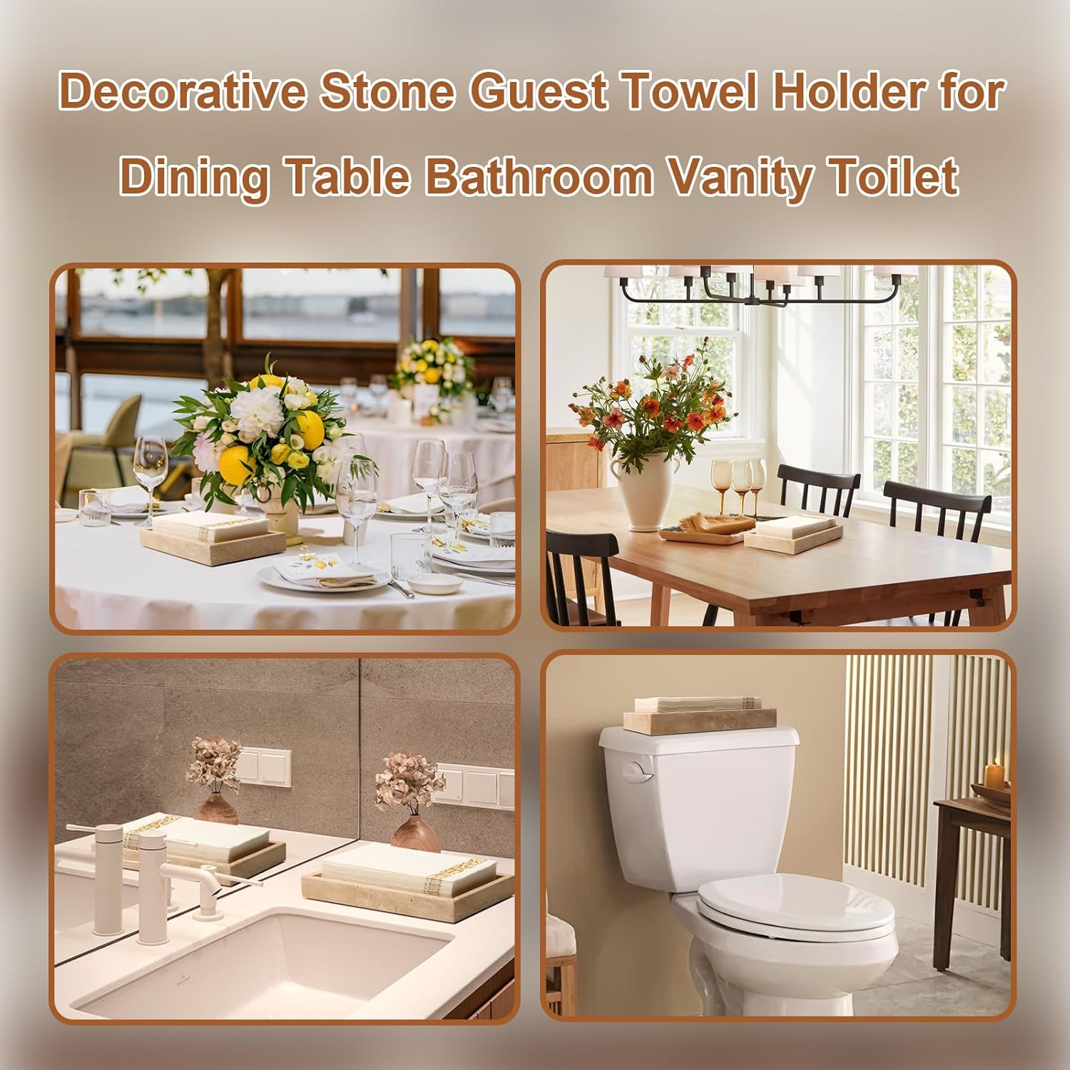Stone Napkin Holder / 9.7 x 5.5 / Natural