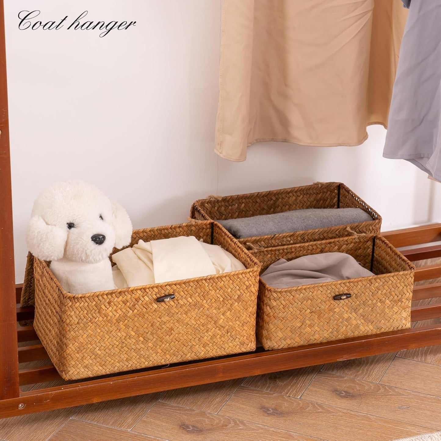 Natural Seagrass Bin / Natural* / Set of 3