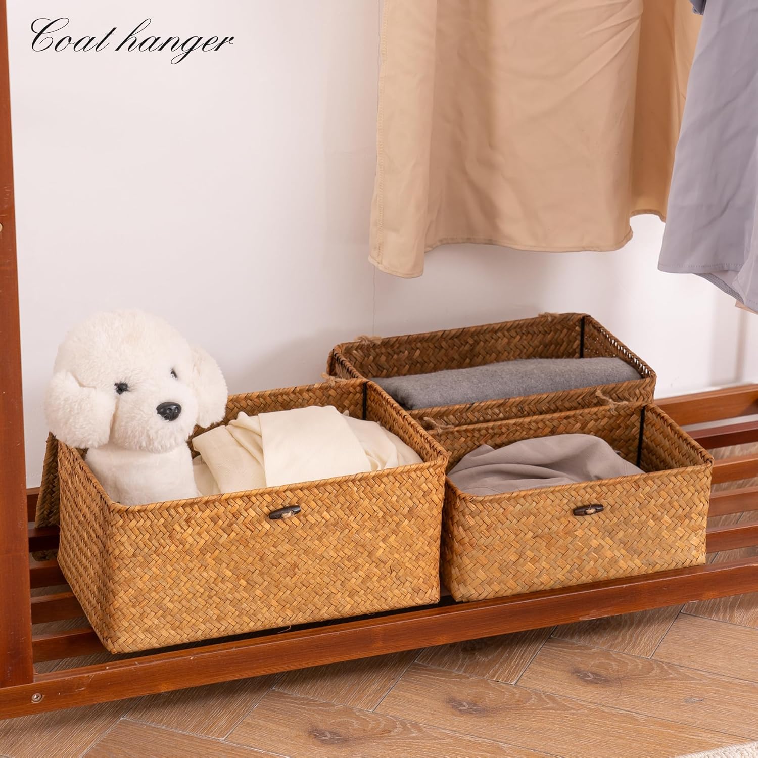 Natural Seagrass Bin / Natural* / Set of 3