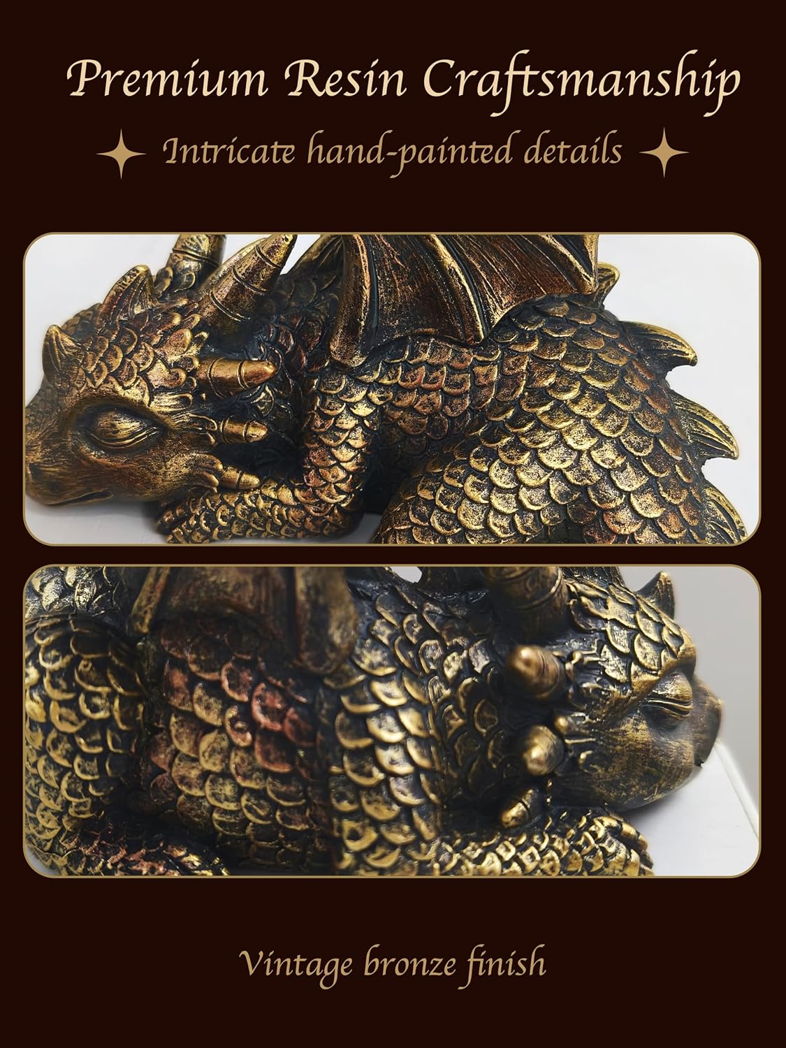 Golden Dragon Statue Decor / Gold