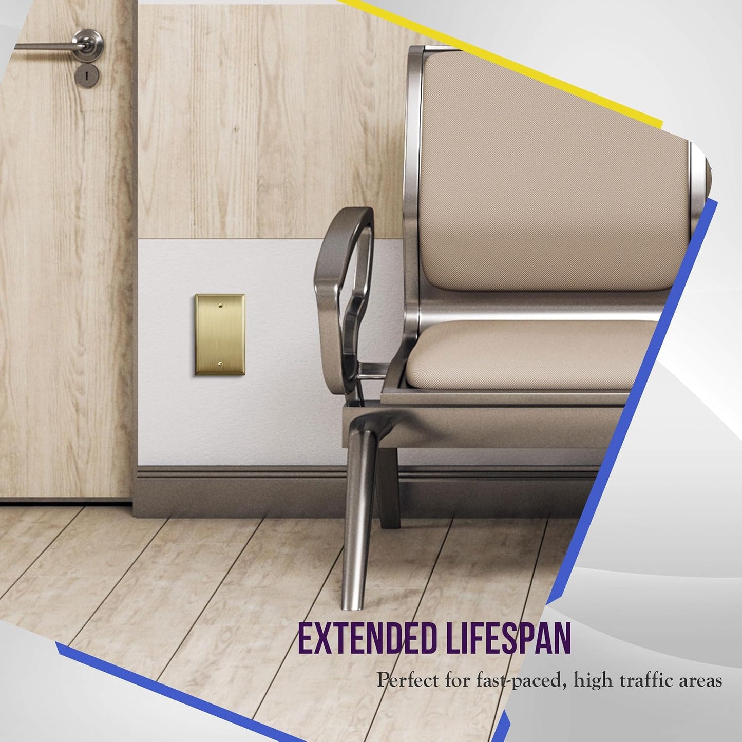 ENERLITES Blank Device Metal Wall Plate, Stainless Steel 201, Corrosive Resistant, Size 1-Gang 4.50" x 2.76"