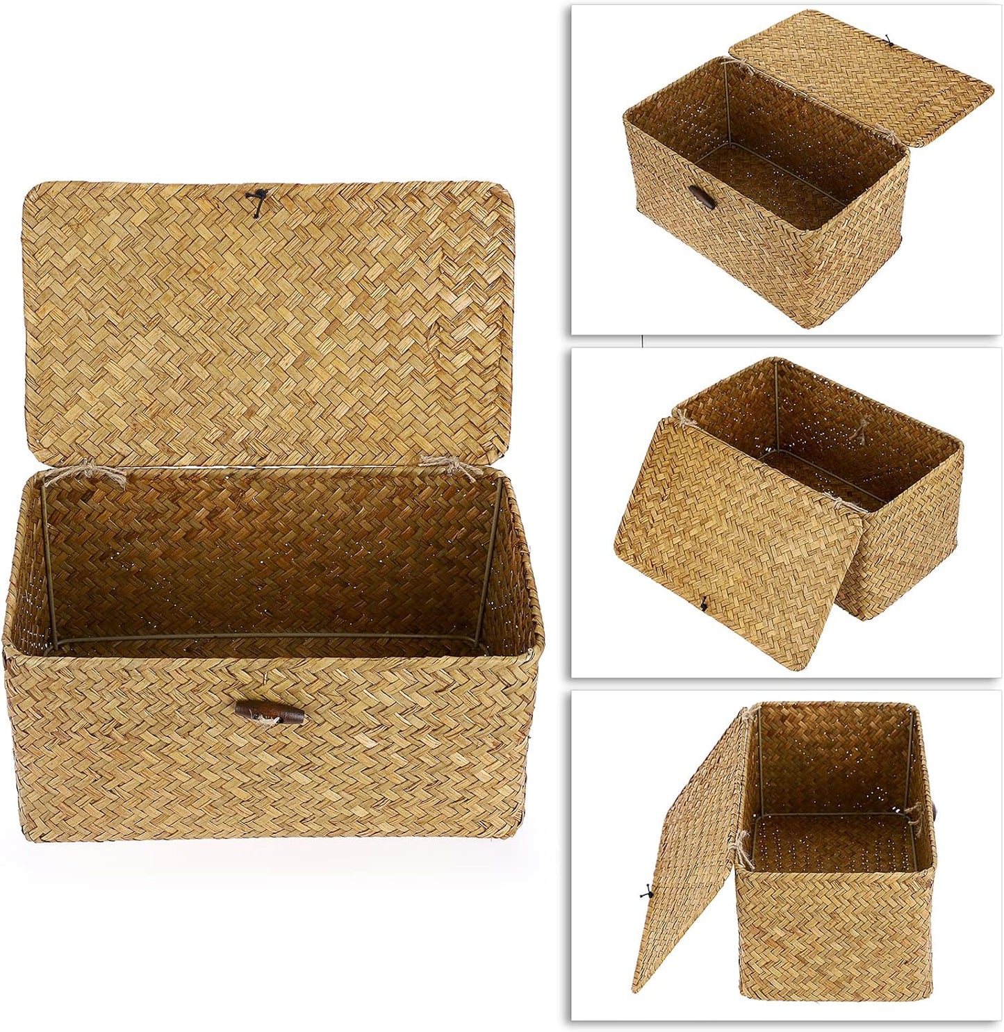 Wicker Shelf Baskets Bin / Medium / Caramel