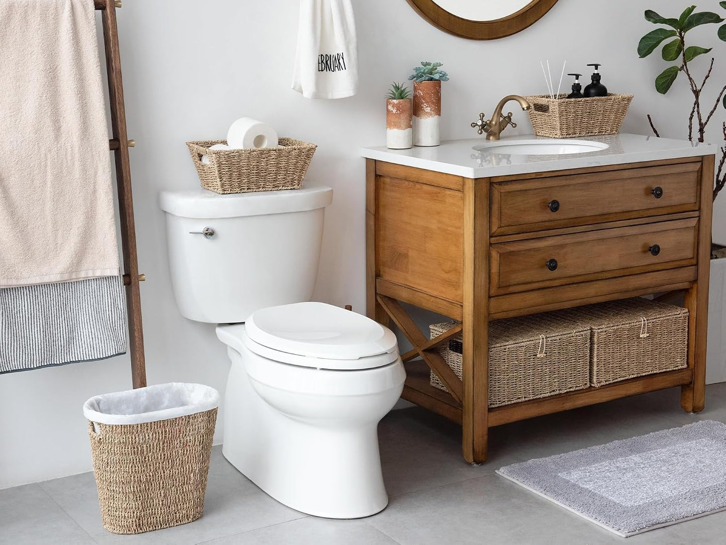 Wicker Waste Basket / Natural