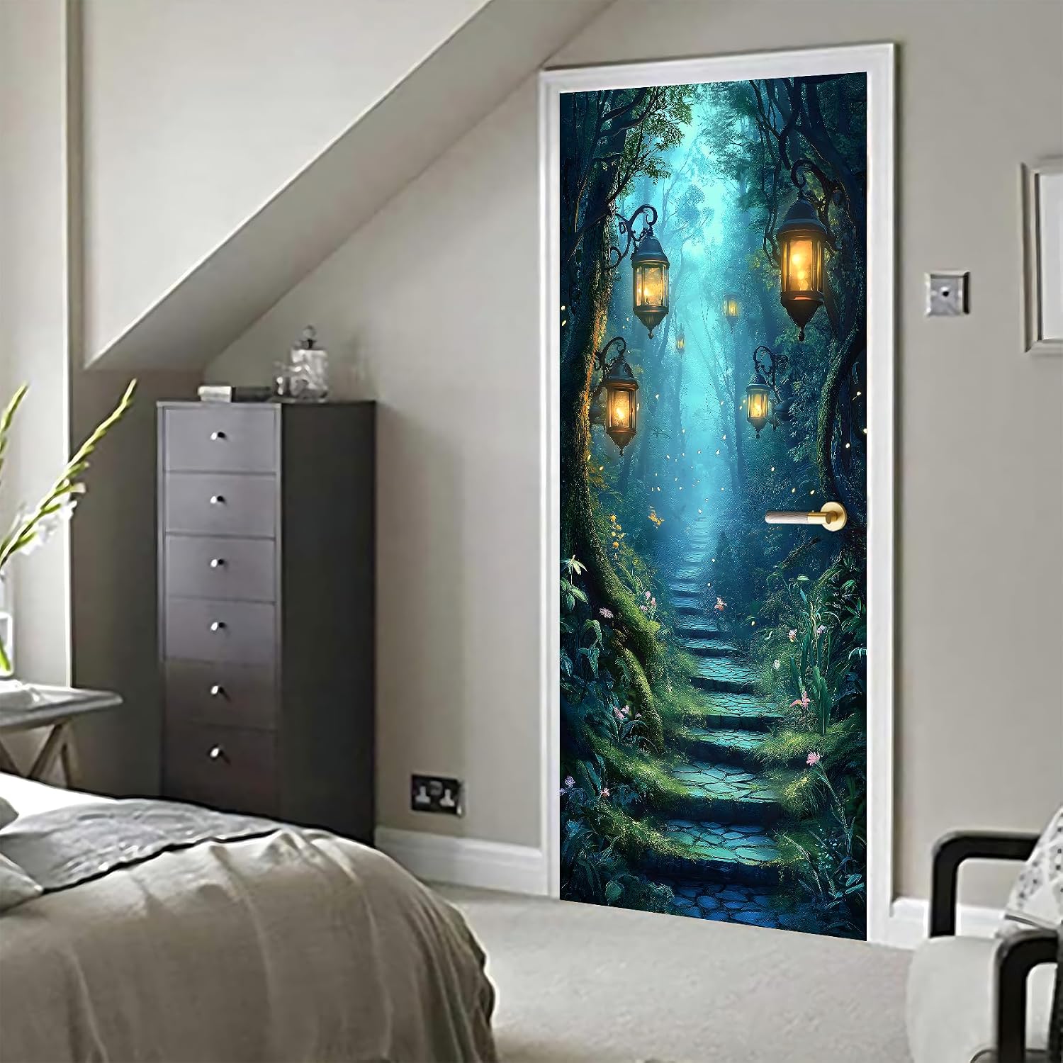 3D Door Stickers / Forest Trail -1 / 30.3" W x 78.7" H