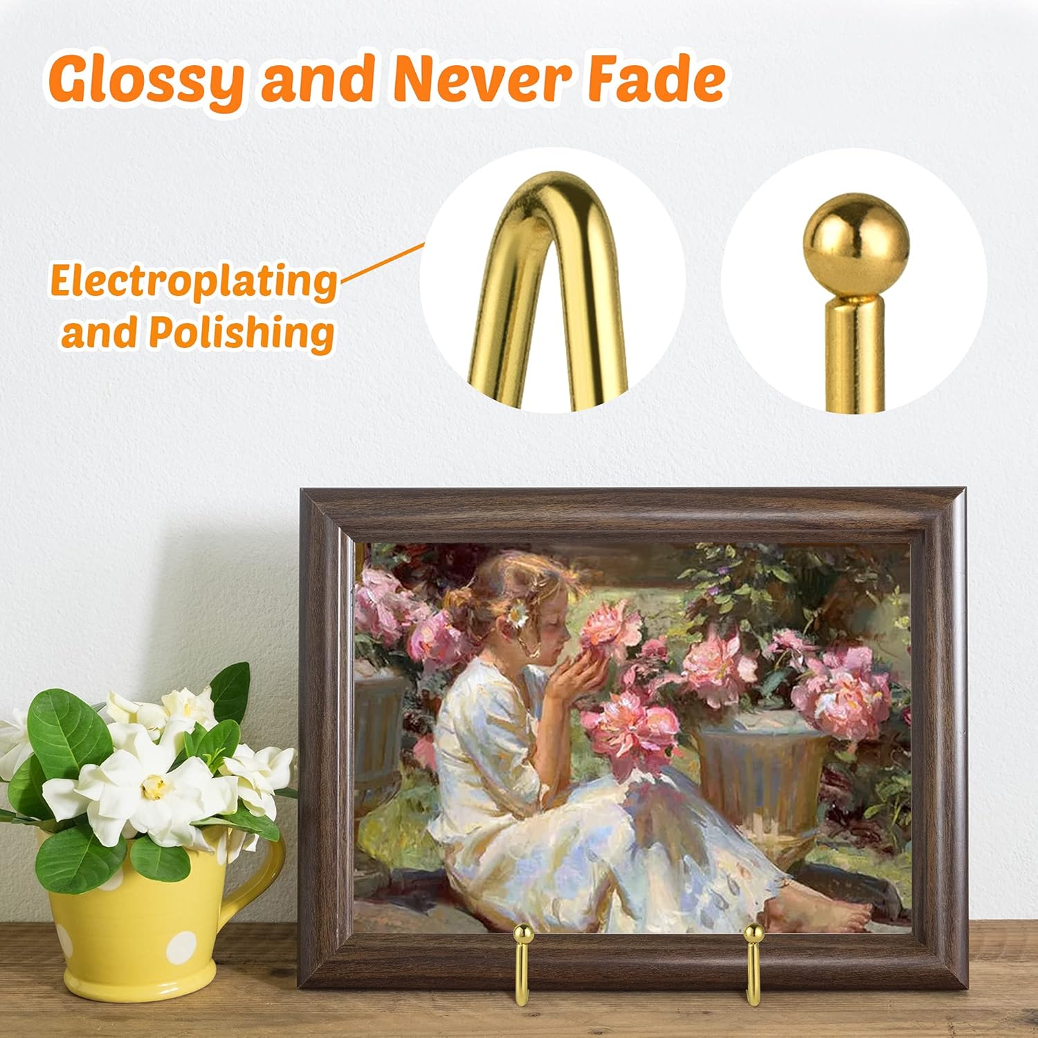 Metal Square Wire Easel Stand / Gold / 4 Inch / Set of 2