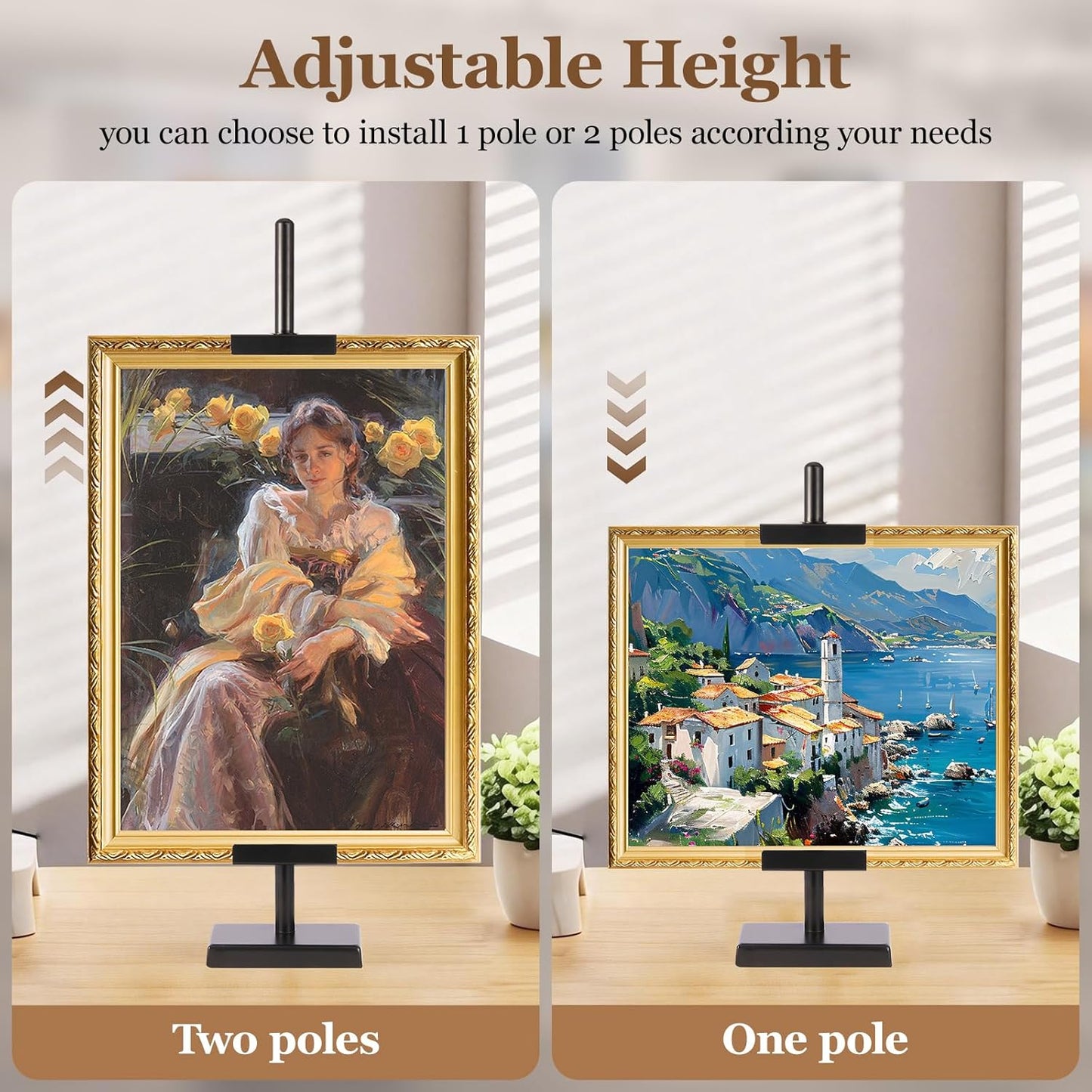 30'' Adjustable Tabletop Easel Stand, Black Easel for Display | Steady and Elegant Picture Easels for Display, Picture