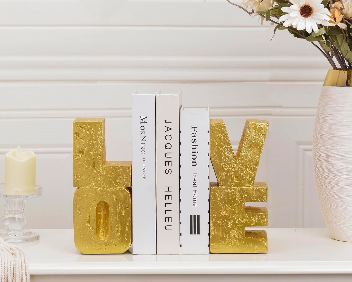 Modern Heavy Duty Bookends / Gold
