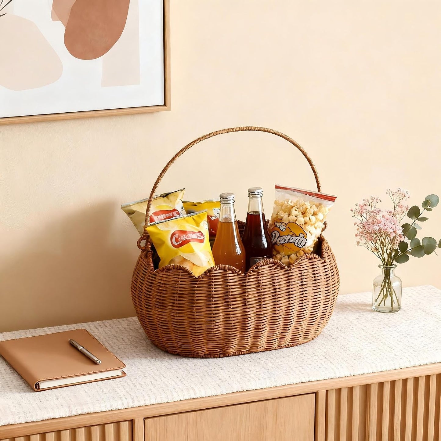 Hand Woven Basket / Rattan / Natural