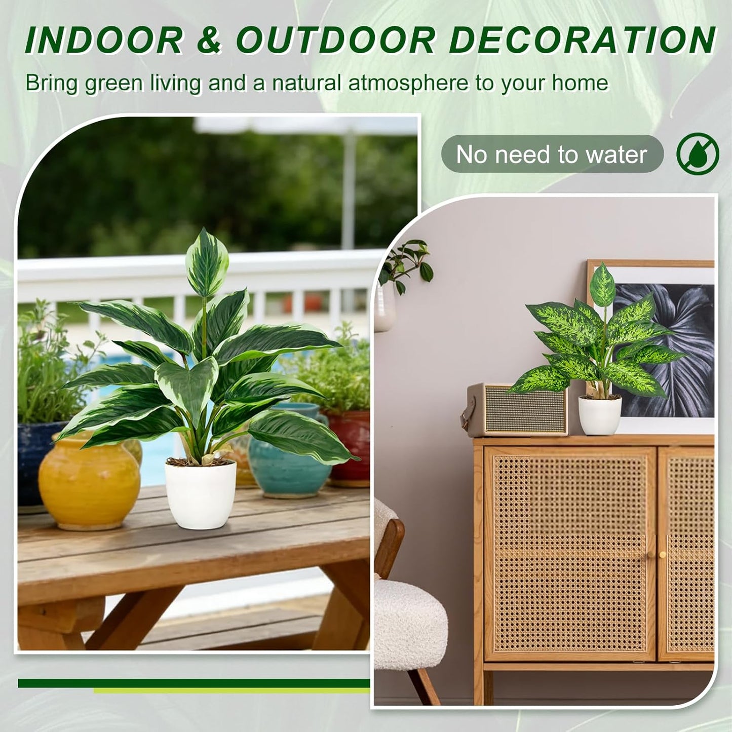 Artificial Potted Plants / White / Set of 2