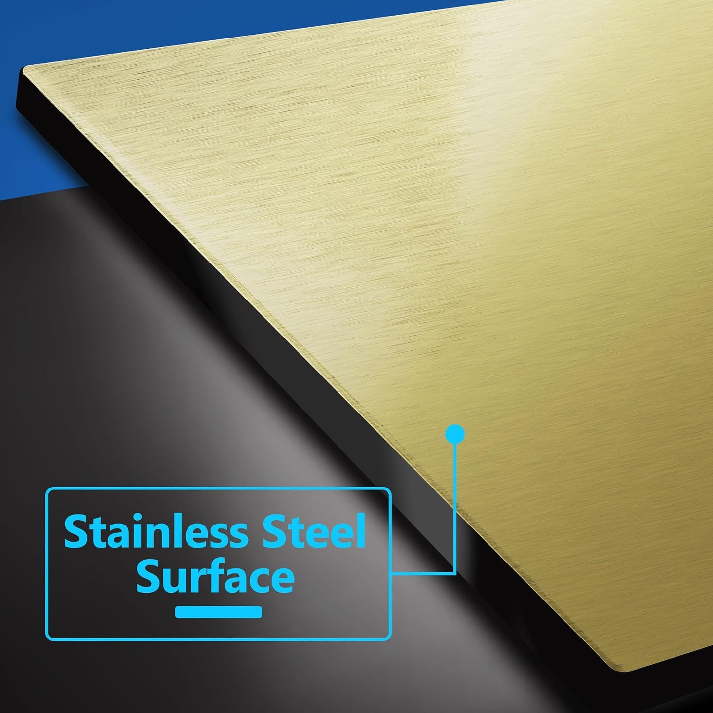 LIDER Double Blank Screwless Metal-Surface Wall Plate, Stainless Steel | Mid-Size 2-Gang 4.88” X 4.92”, Temperature And