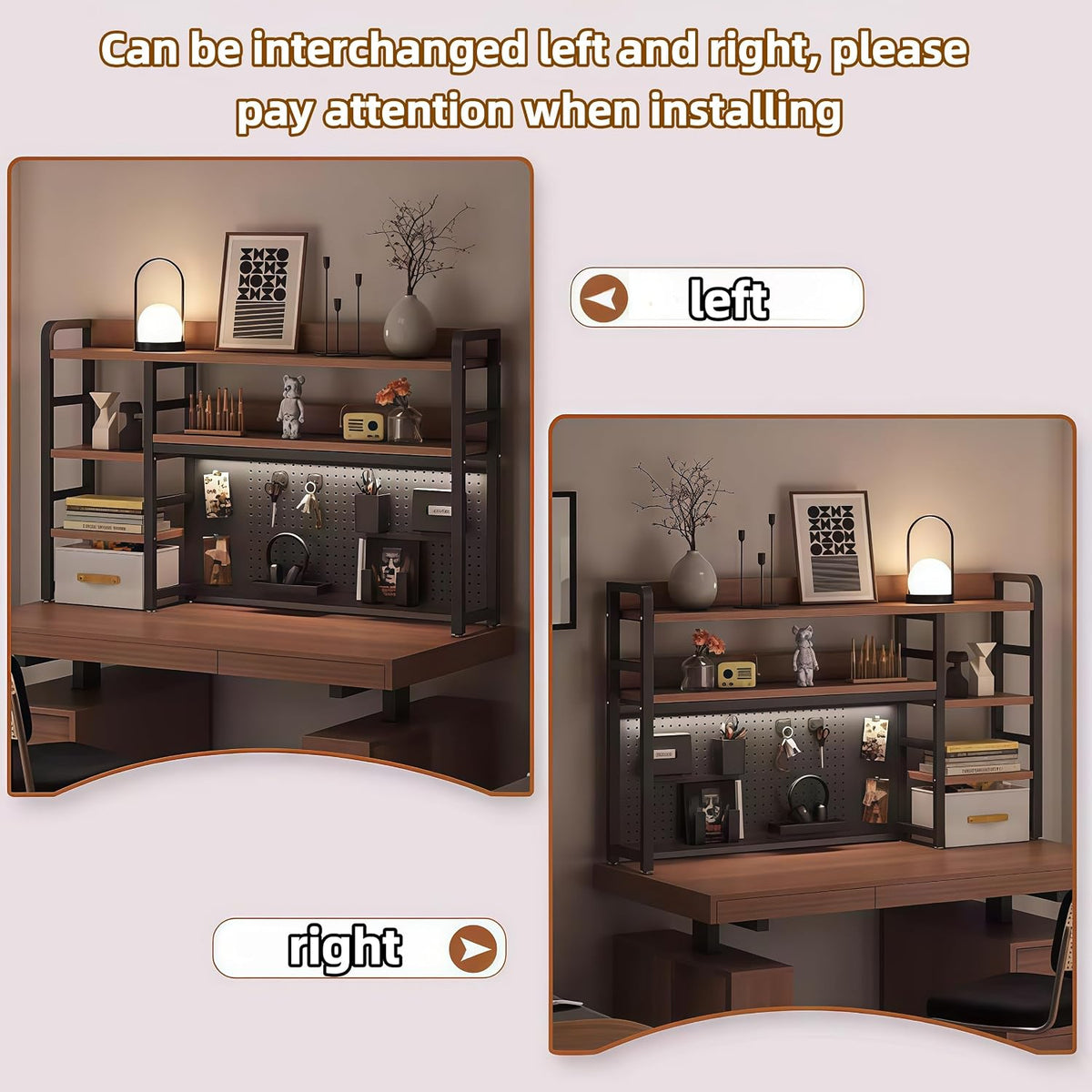 Desktop Bookshelf, pegboard Storage and Organization Rack, Dorm Desk Shelf, Desk Hutch, Desktop Storage for Office