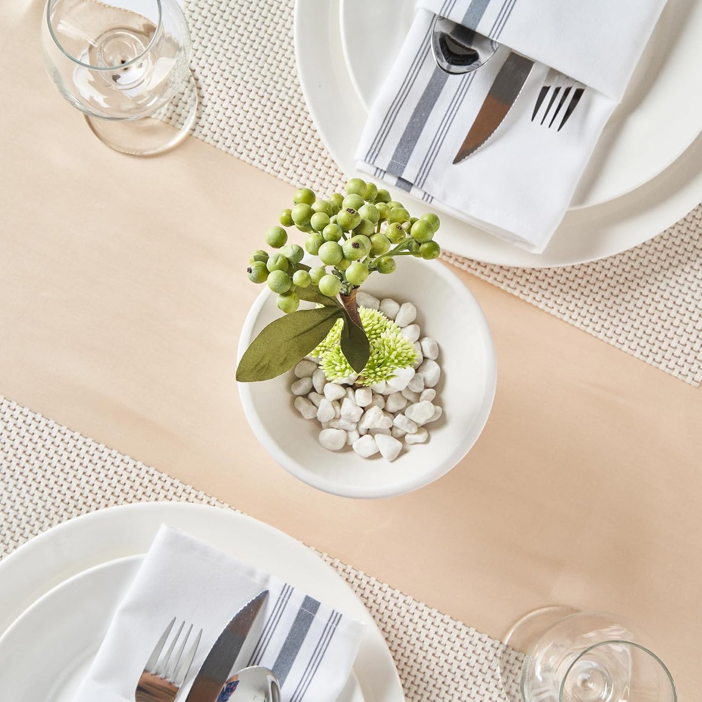 Table Art Flower Vase / White / Pedestal, 6