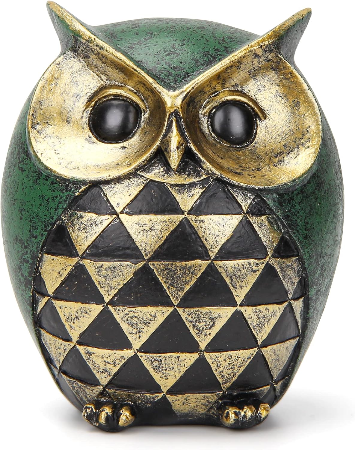 Owl Statue / Owl Decor for Modern Bathroom Bookshelf Bedroom Mantle Living Room Home / Green
