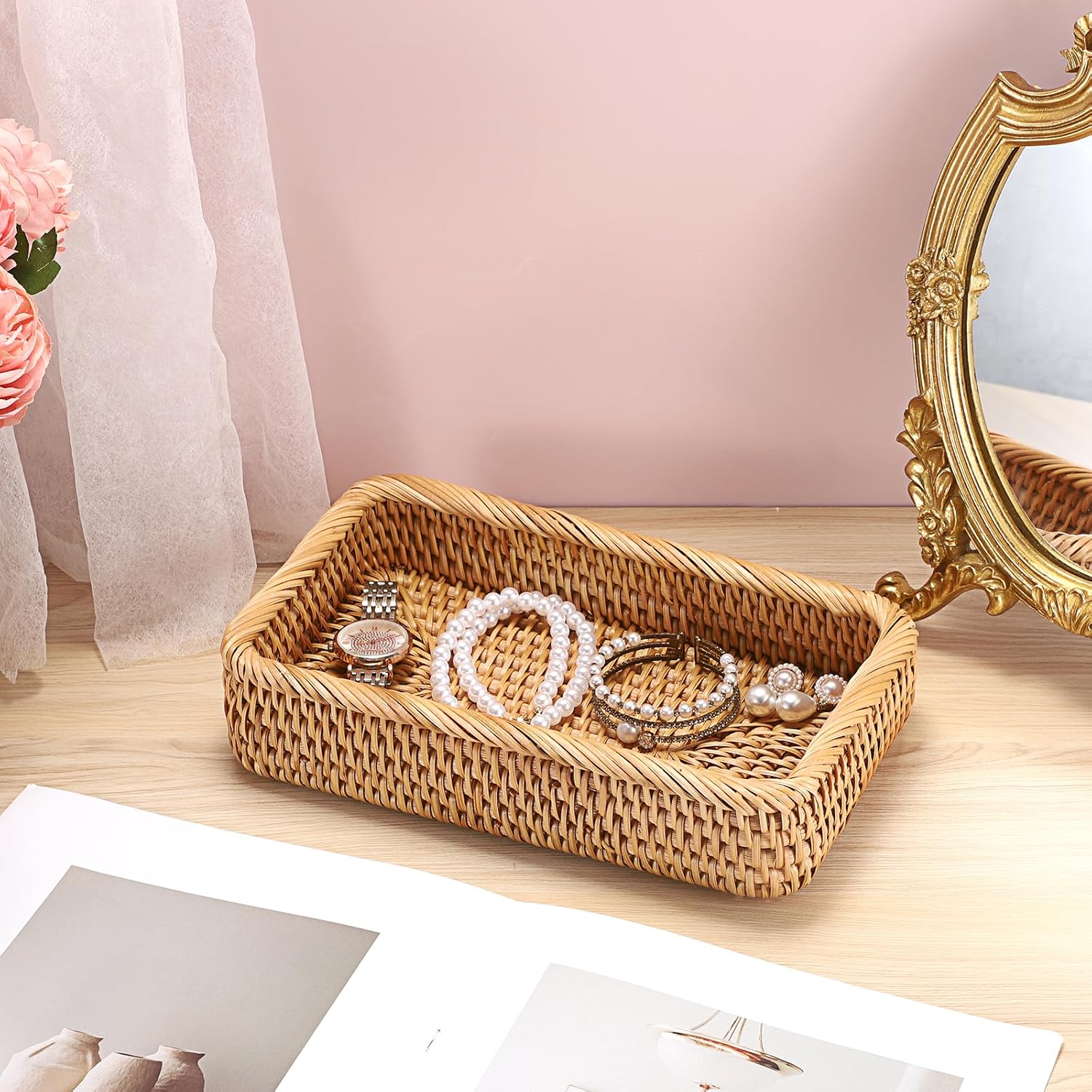 Small Remote Basket / Natural / 10.1 x 6.1 x 1.8