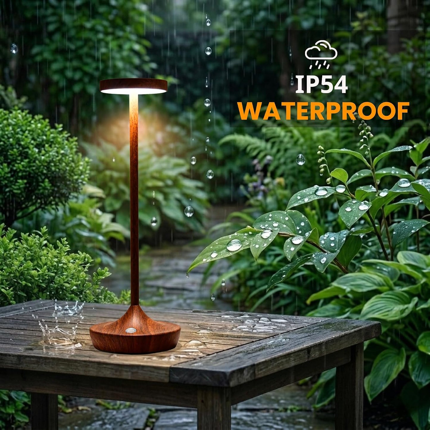 2 Pack Cordless Table Lamps, Rechargeable 6000mAh, 72H Runtime, Waterproof | Stepless Touch Dimming with 3 Color Modes