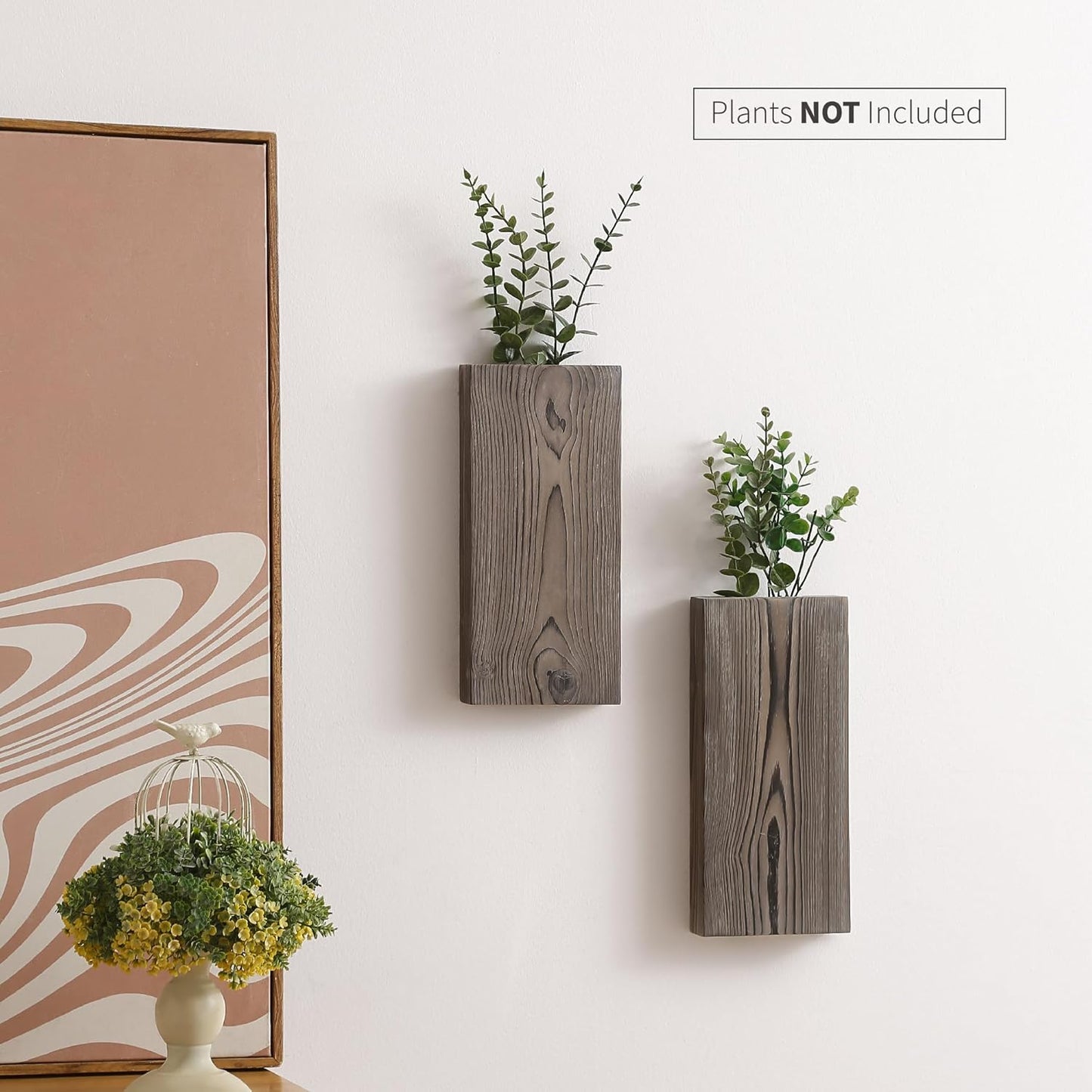 Wood Wall Planter / Ash Grey / Set of 2