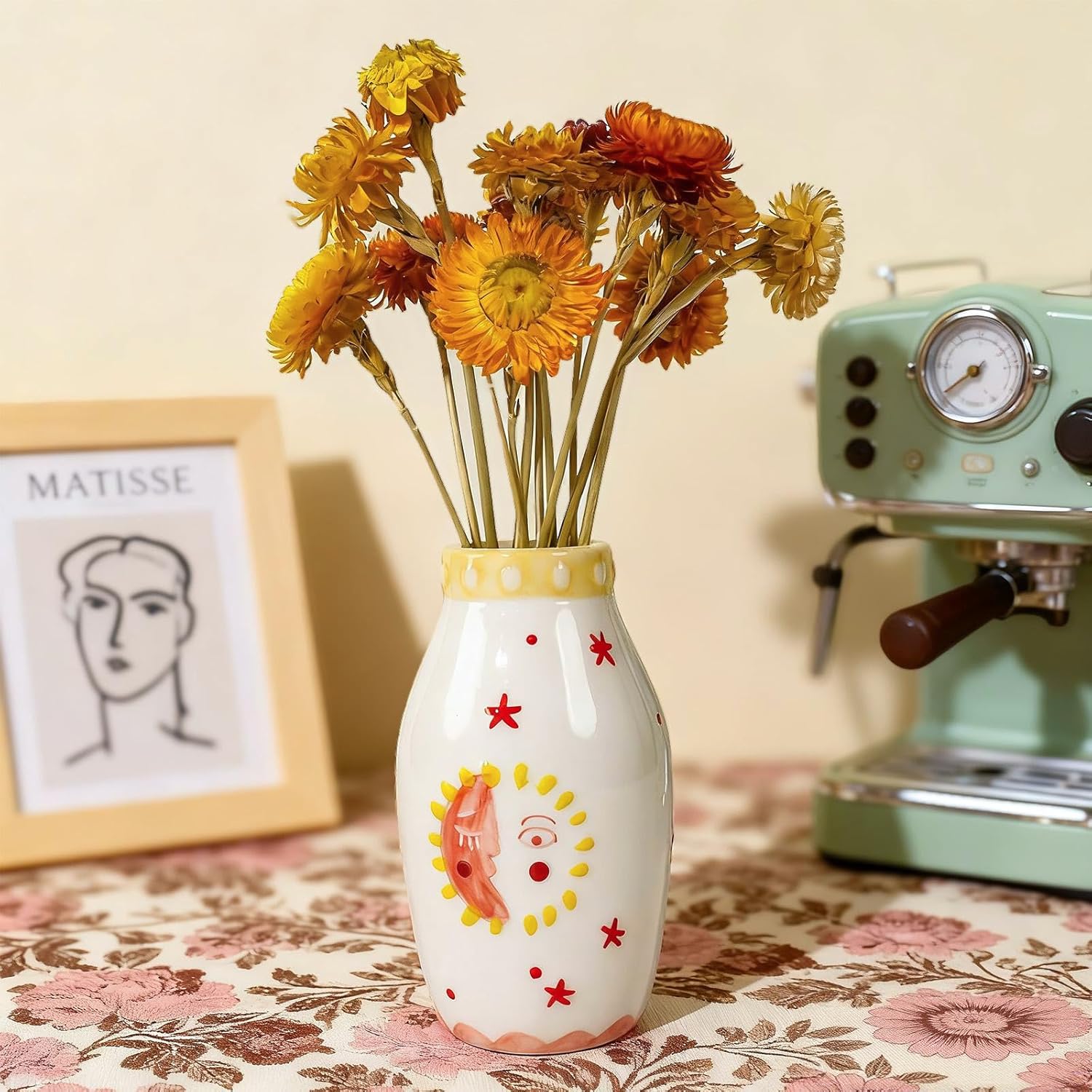 Boho Small Ceramic Bud Vase / Bohemian Vase / Cream