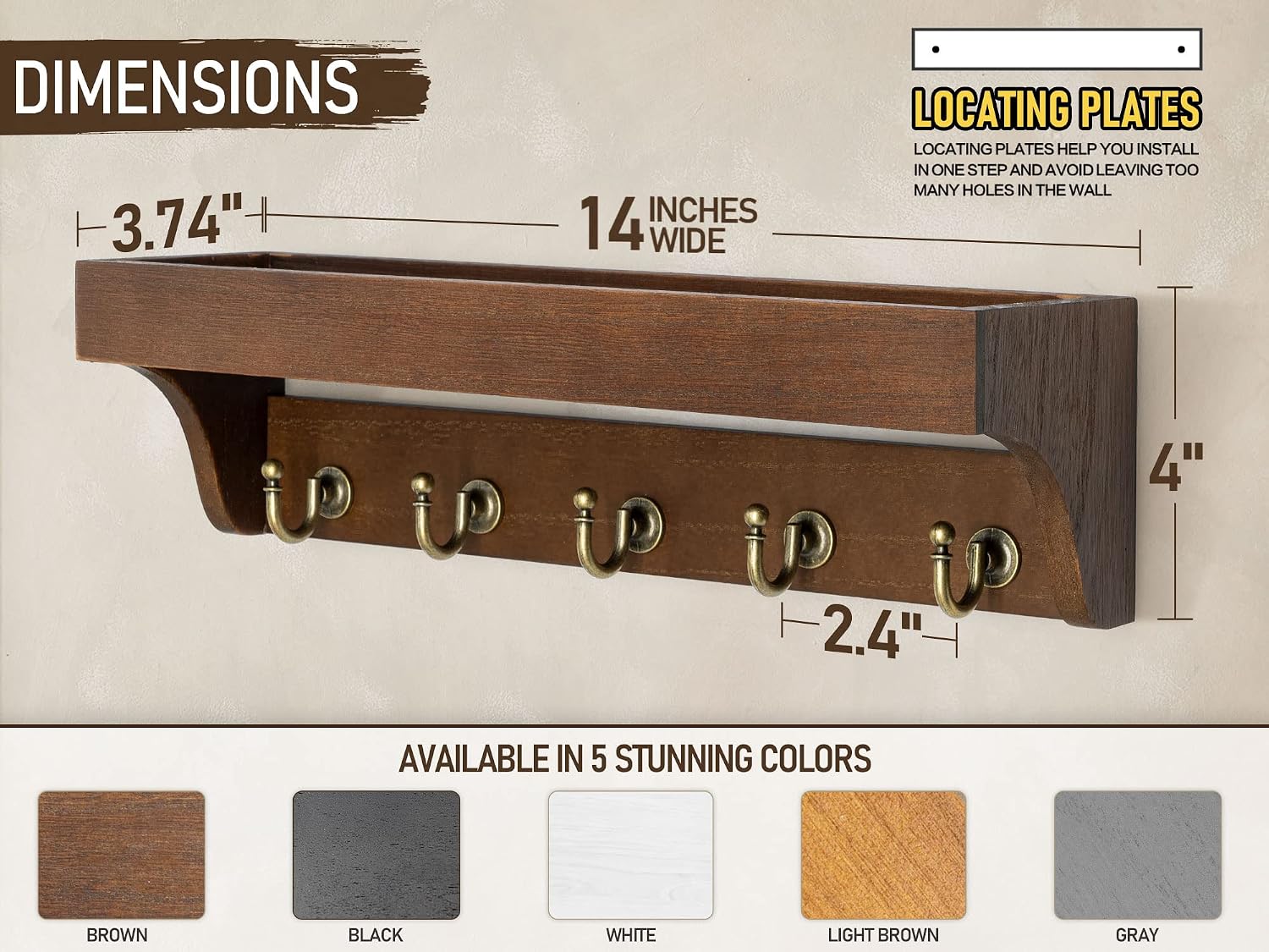 Farmhouse Key Holder / Brown