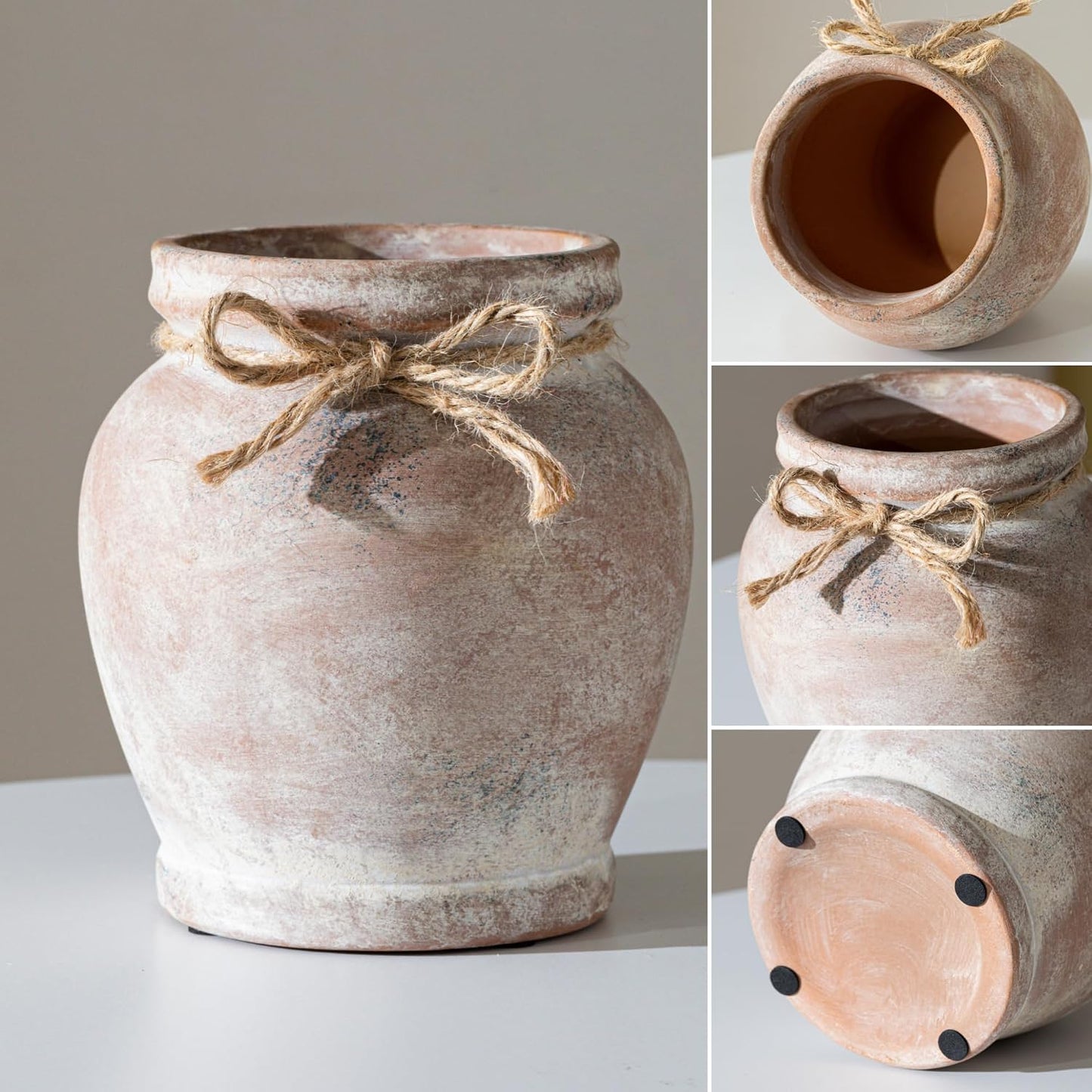 small decorative vase for farmhouse home / Terracotta / 6.5 Inch