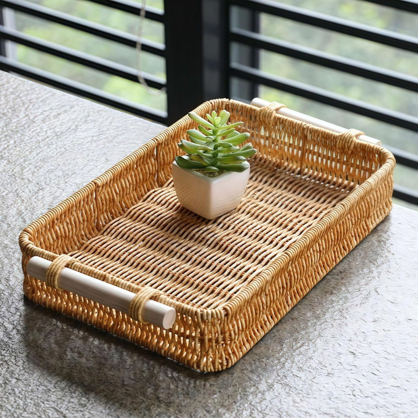 GIB Woven Baskets Serving Trays / Rectangular / Set of 2