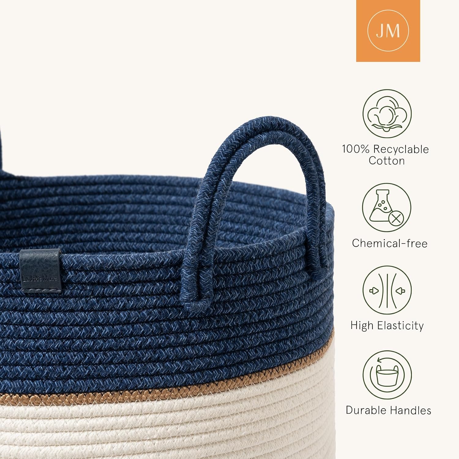 Woven Basket Rope Storage Baskets / Azure / XL