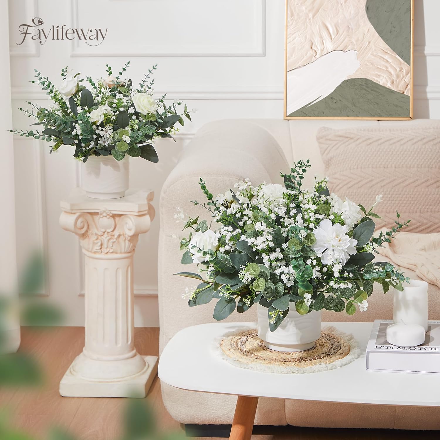 Baby Breath Flowers Artificial Bulk and Greenery Stems for DIY / Grey Green / Set of 120