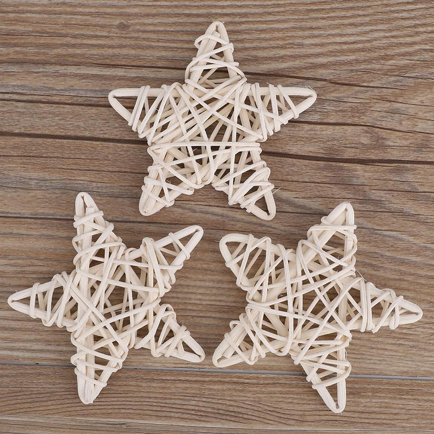 Vase Fillers / Natural Rattan Star Decorations / Brown / 3.35 Inch / Set of 12