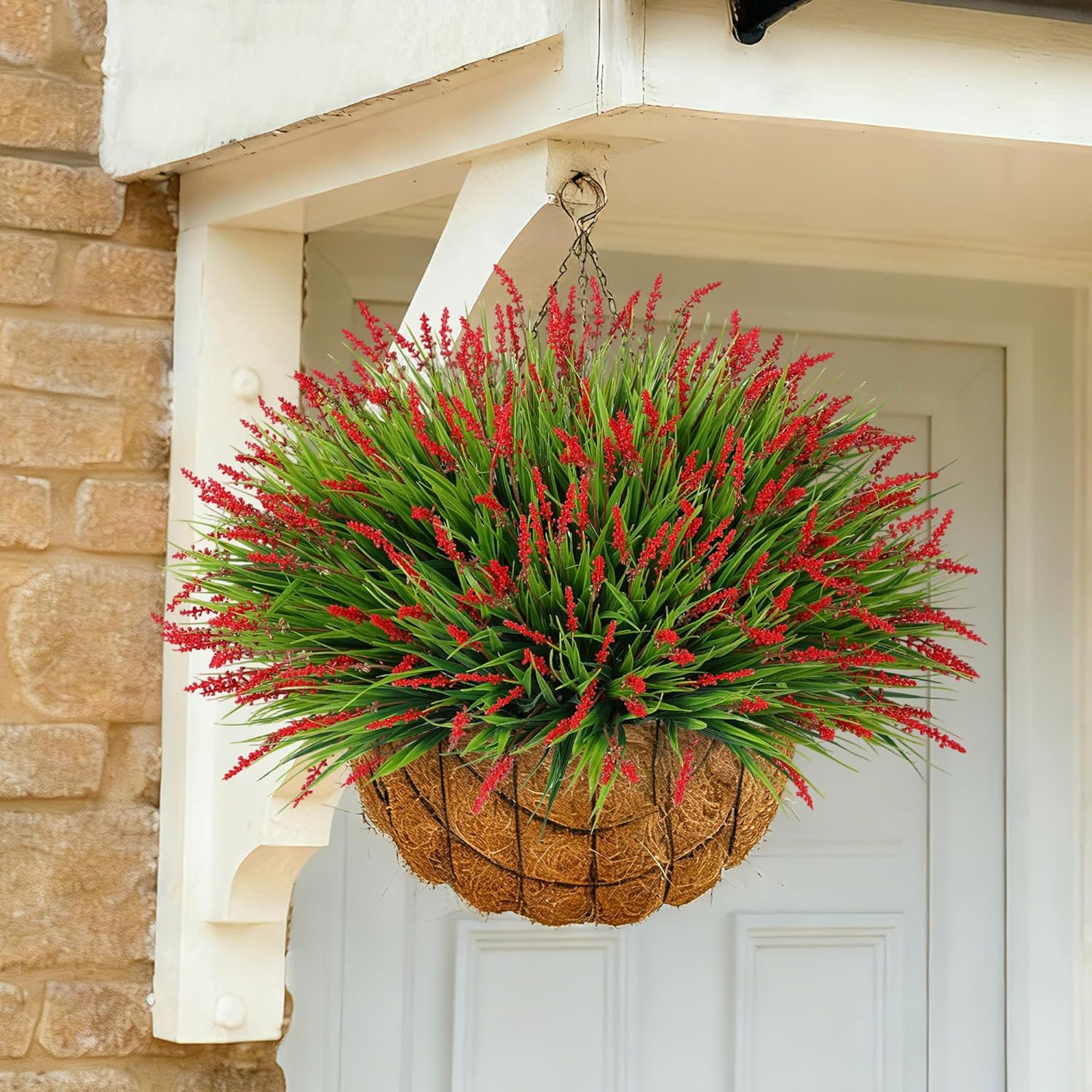 Artificial Plants Fake Flowers Monkey Grass / Red / Set of 20