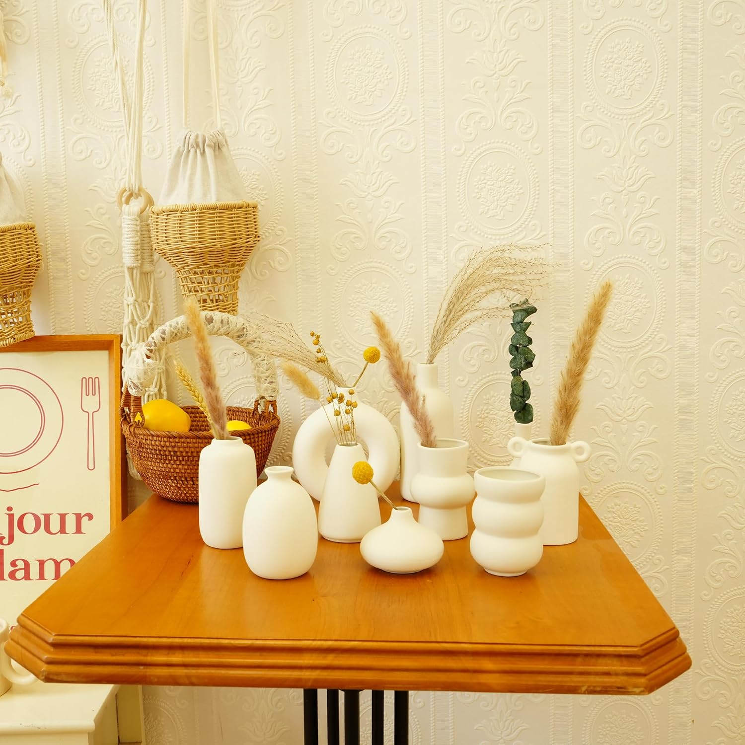 Small Ceramic Vase Ceramic Bud Vases in Bulk Modern Farmhouse Boho VaseS / White / Set of 10