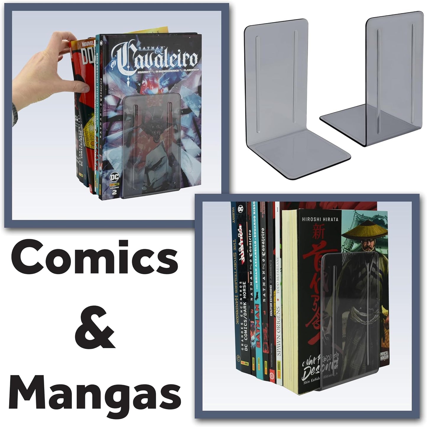 Book Holder / Bookends 1 Pair / Clear