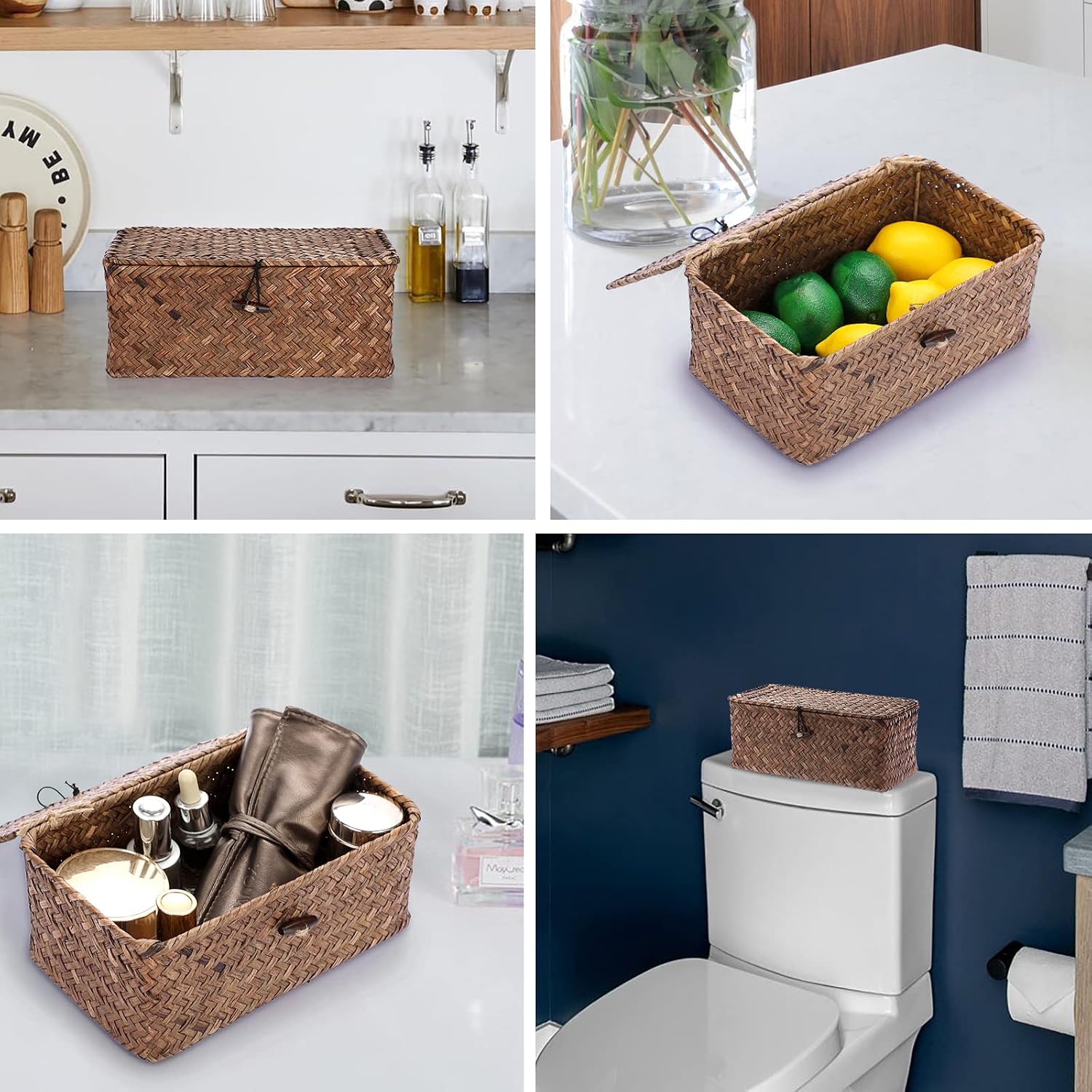 Wicker Shelf Baskets Bin / Small / Coffee