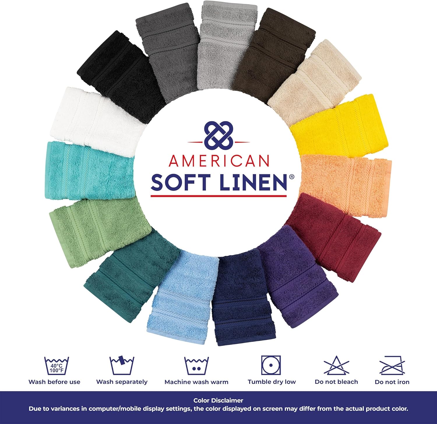 American Soft Linen 100% Cotton Luxury Turkish Towels, 4 PC Hand Towel Set | Soft Absorbent Quick Dry OEKO Tex Standard