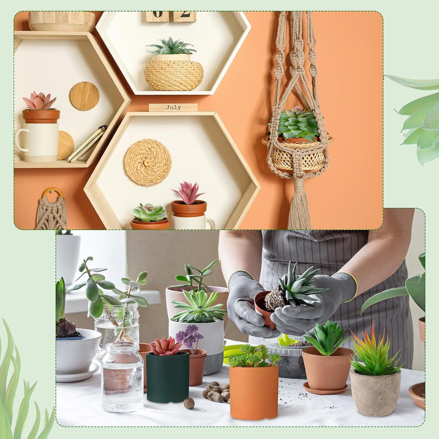 Colorful Succulent Plants Artificial Fake Succulents Plants Bulk Faux / Cute Style / Set of 100