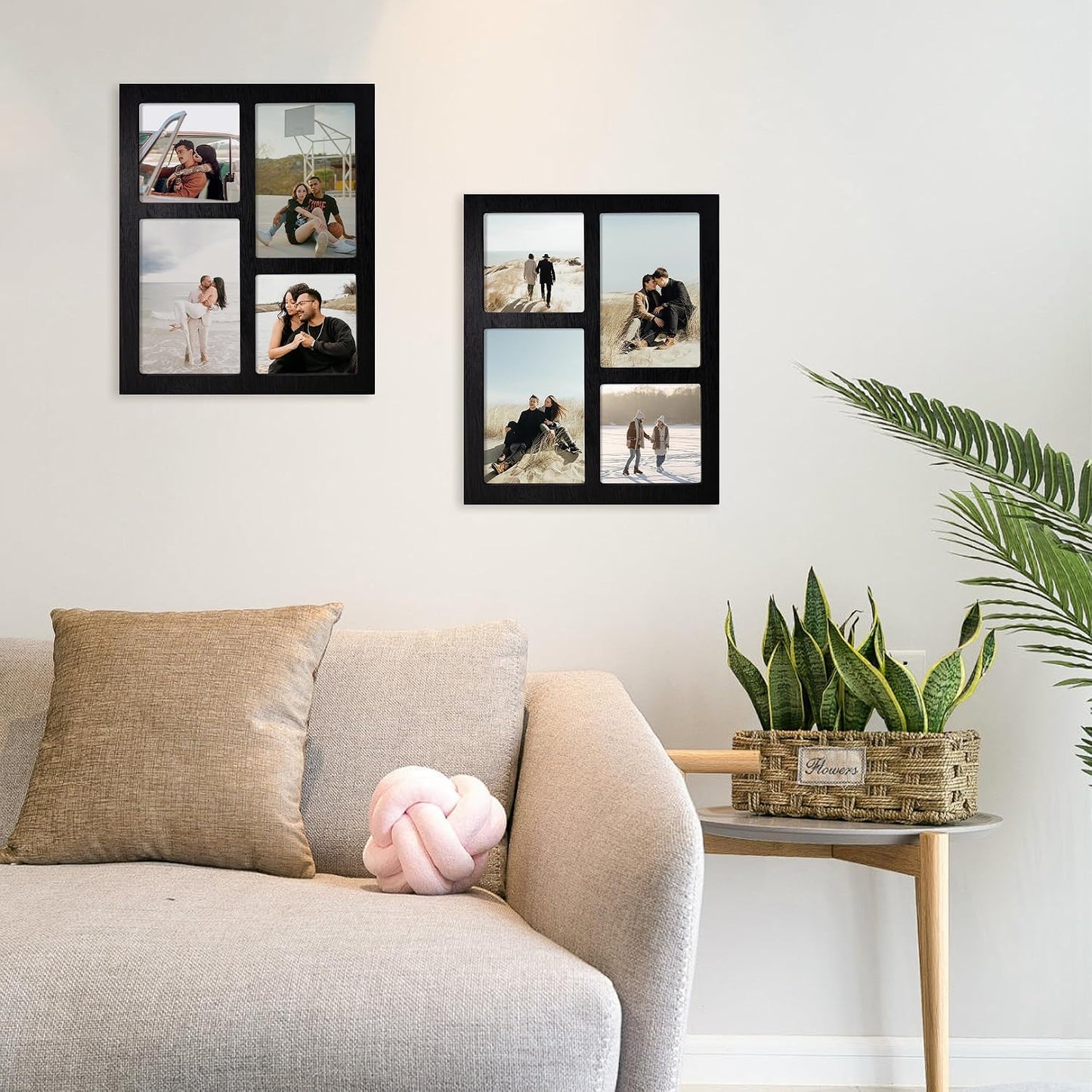 YESKAY Picture Frame Collage 4x6 and 4x4 Photos Display, Multiple Photo Frames with Tempered Glass, Family Picture