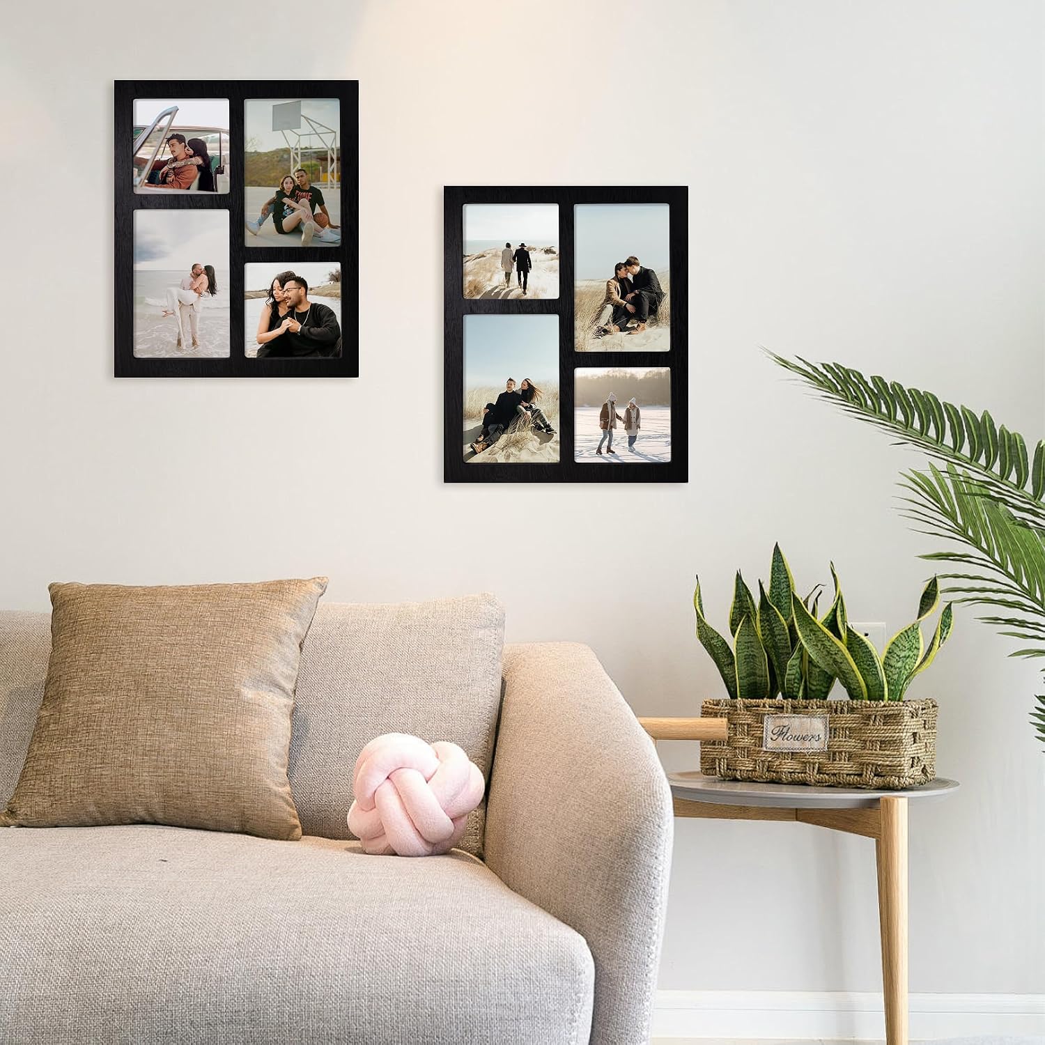 YESKAY Picture Frame Collage 4x6 and 4x4 Photos Display, Multiple Photo Frames with Tempered Glass, Family Picture
