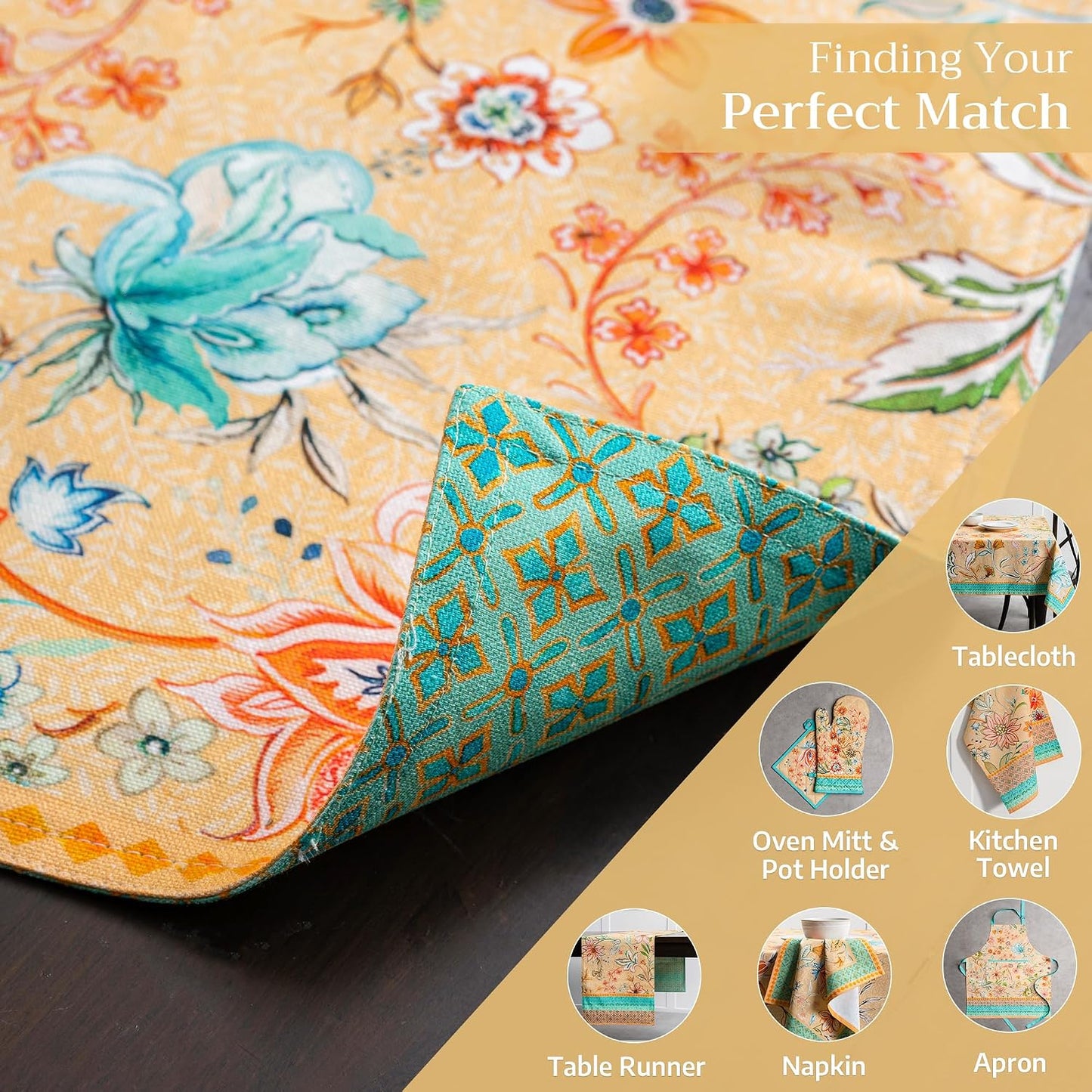 Maison d' Hermine Placemats Set of 4 Reusable 100% Cotton (13"x19") | Cloth Place Mats Washable Table Mats for Kitchen