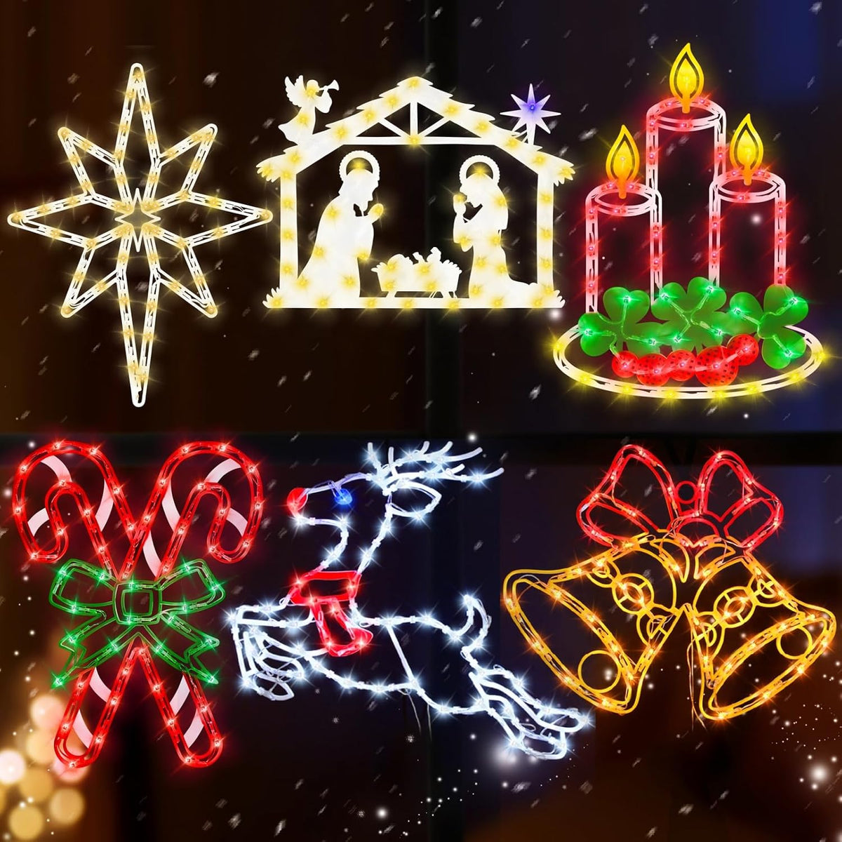 TRWYMZ 16" Christmas Window Silhouette Lights Decorations