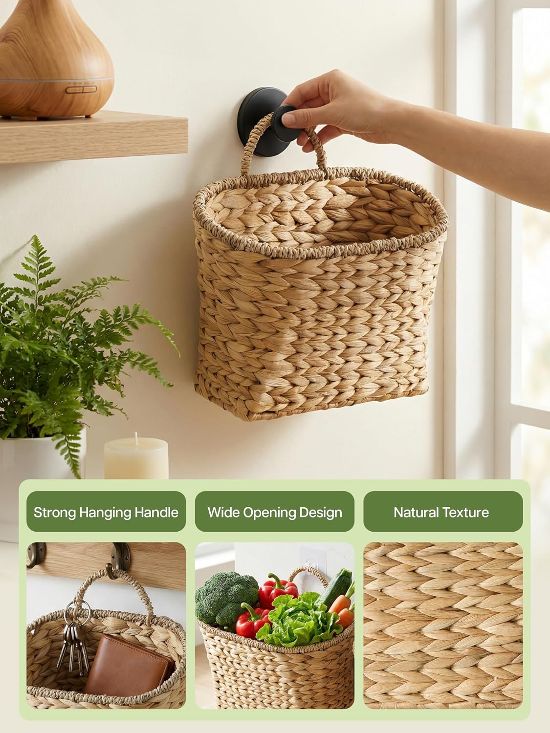 Wicker Wall Baskets / Set of 2