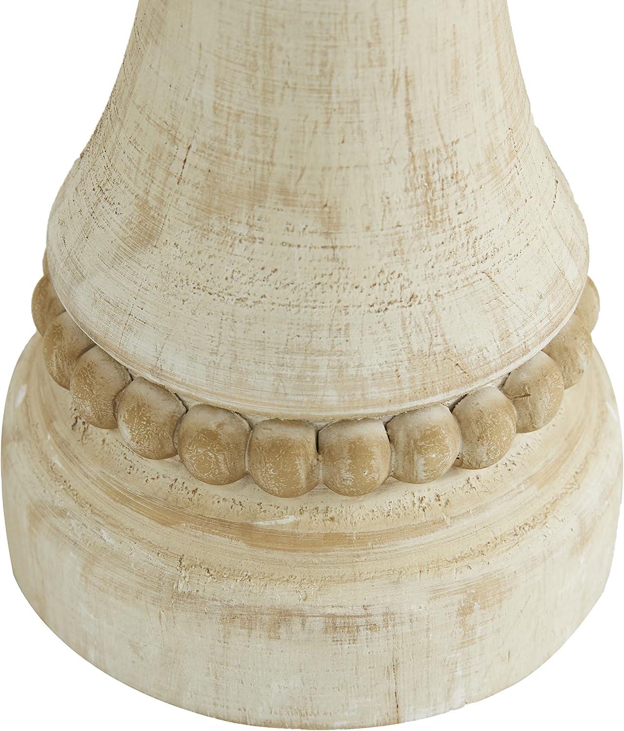 Deco 79 Wood Solid Candle Holder, Set of 3 12", 9", 7"H, Cream