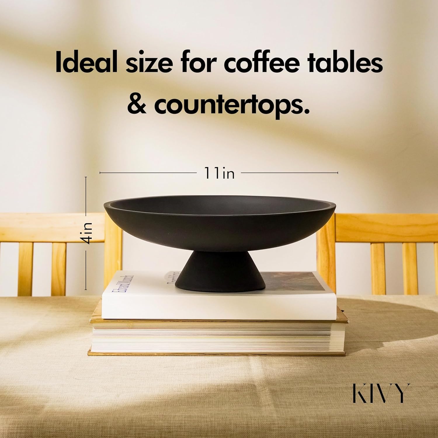Modern Key Bowl for Entryway / Black / Pedestal