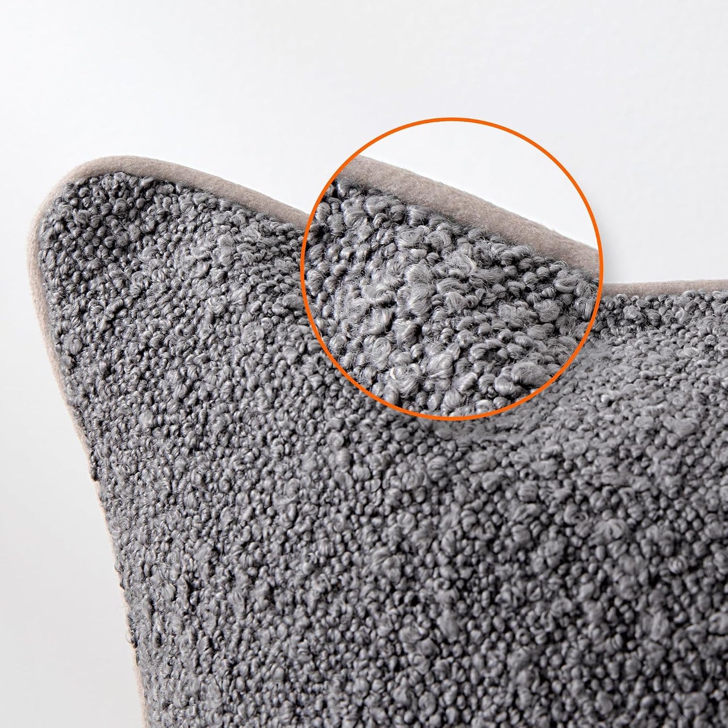 Boucle Throw Pillow Covers / Grey / 18 x 18 / Set of 2