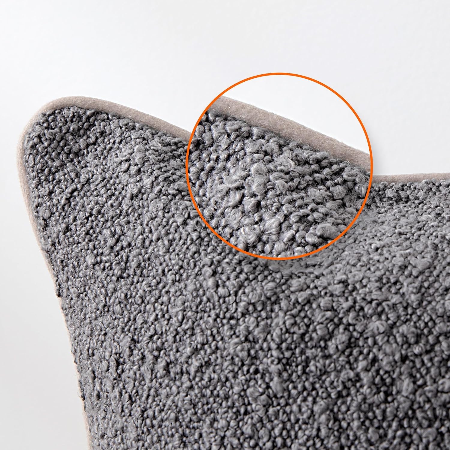 Boucle Throw Pillow Covers / Grey / 18 x 18 / Set of 2