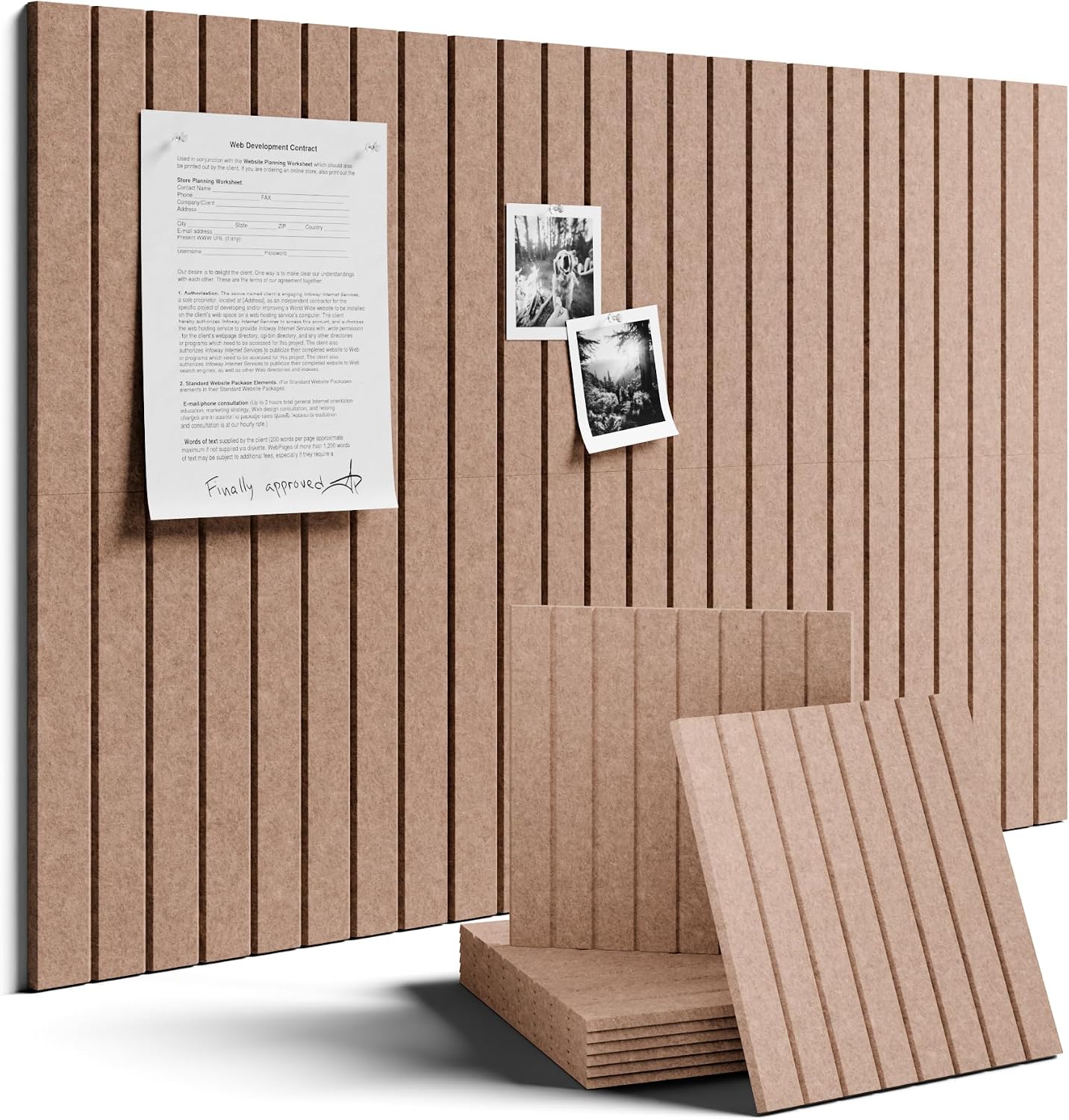Fluxynara 36" x 24" Large Felt Bulletin Board, Boho