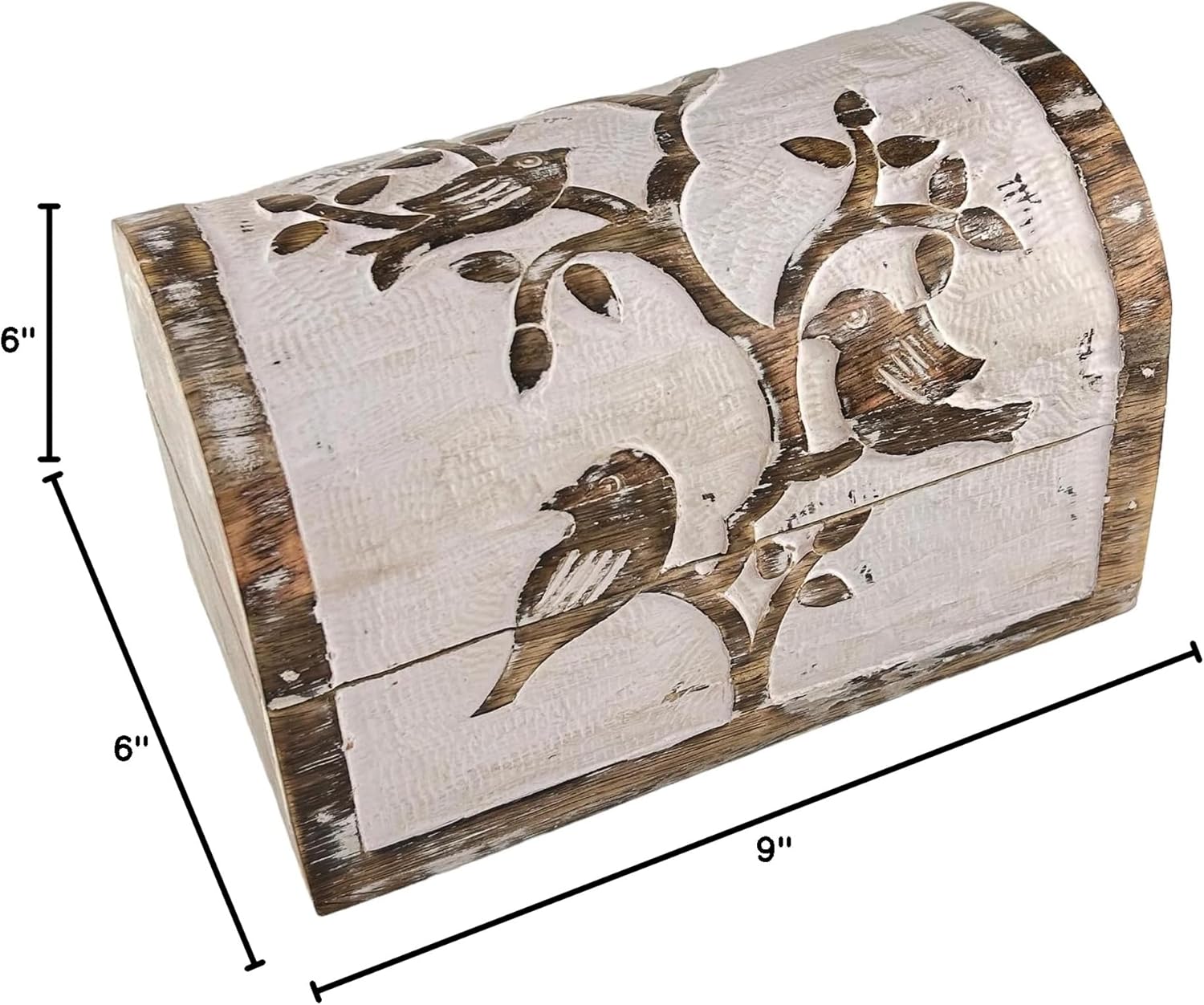 Wooden Semicircular Curved Jewellery Box Design-Trinket Box Ladies-Jewellery Storage / Bird