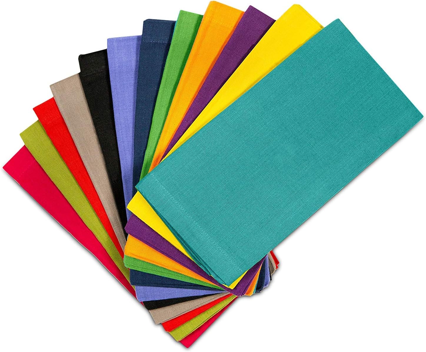 COTTON CRAFT Multicolor Cloth Napkins - 24 Pack 100% Cotton Dinner Napkins | 17x17 inches Soft Washable Absorbent