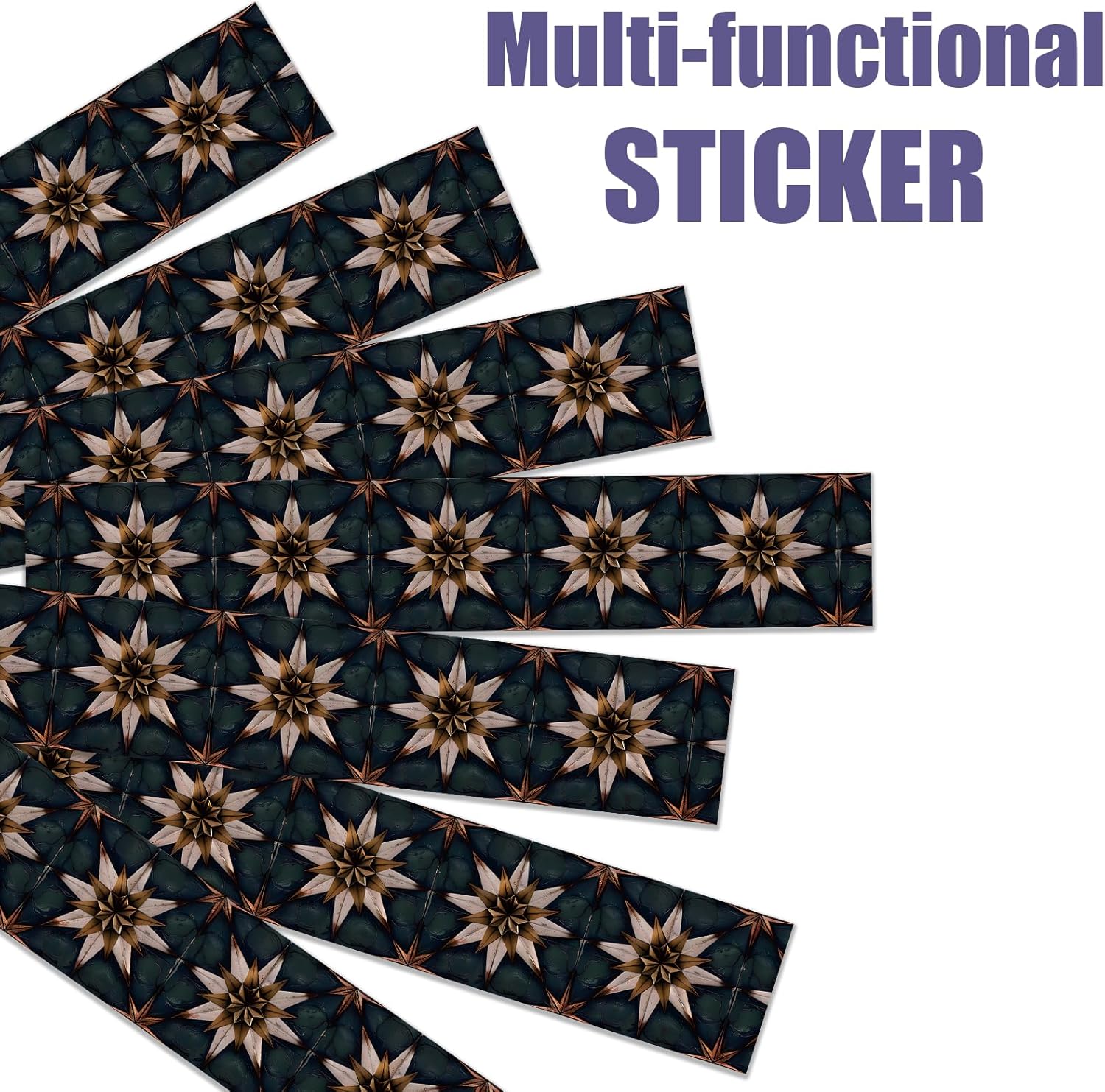 15 Strips Vintage Stair Stickers / Brown,green / 7.1 x 39